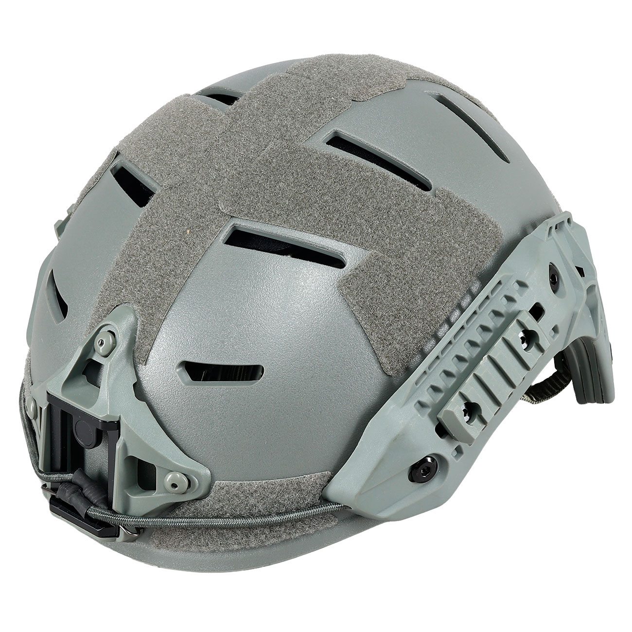 WoSport Airsoft Helm MK Training Style mit NVG Mount und seitlichen Rails verstellbar grau Bild 8