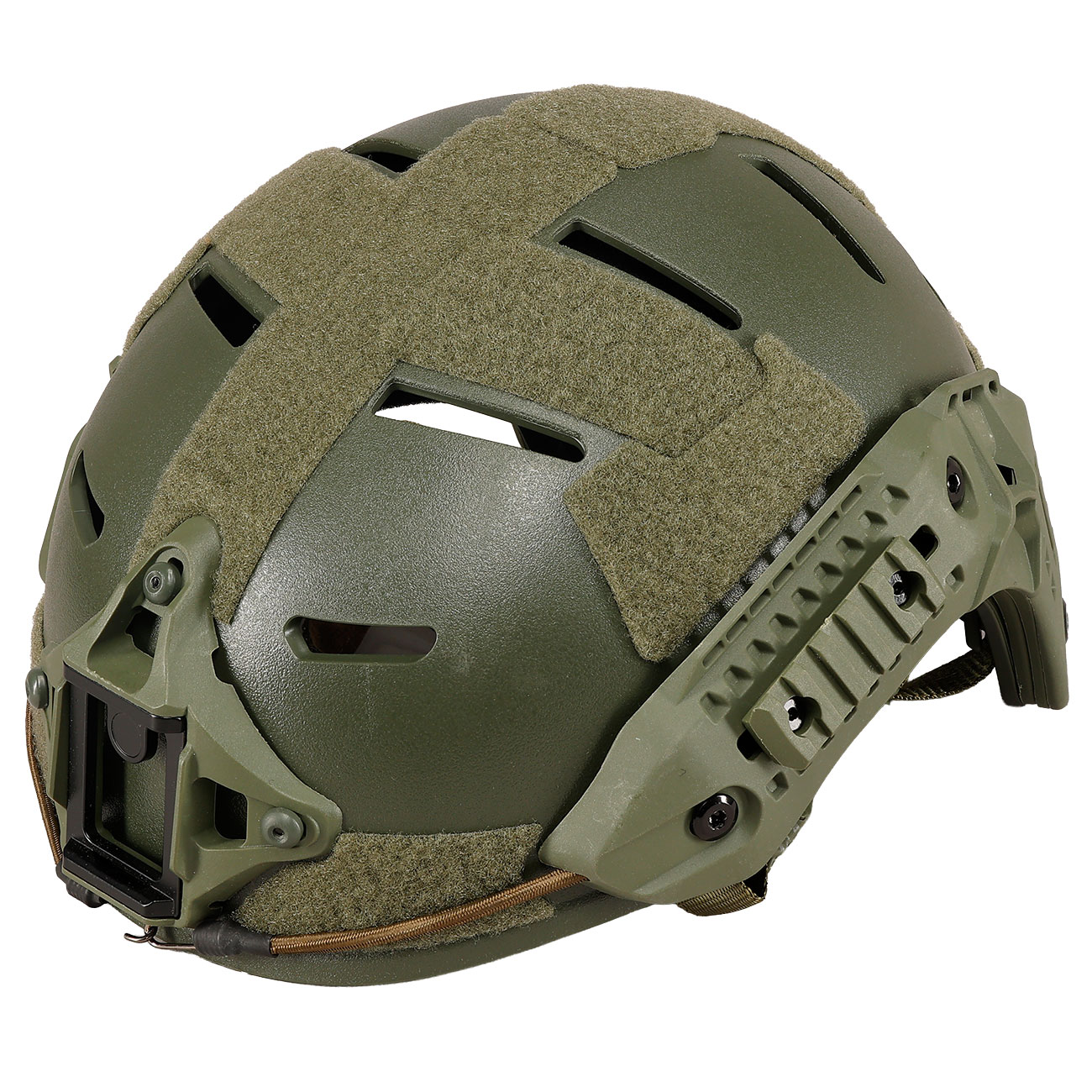 WoSport Airsoft Helm MK Training Style mit NVG Mount und seitlichen Rails verstellbar oliv Bild 8