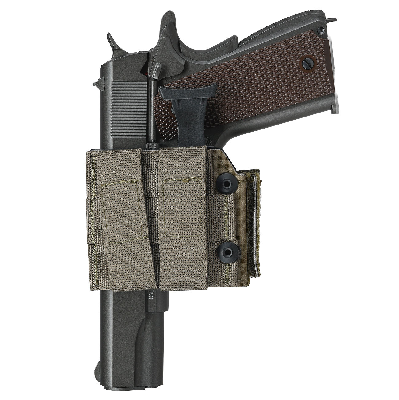 WoSport Universal Safety-Lock Holster für Pistolen Nylon-Fabric rechts oliv Bild 4