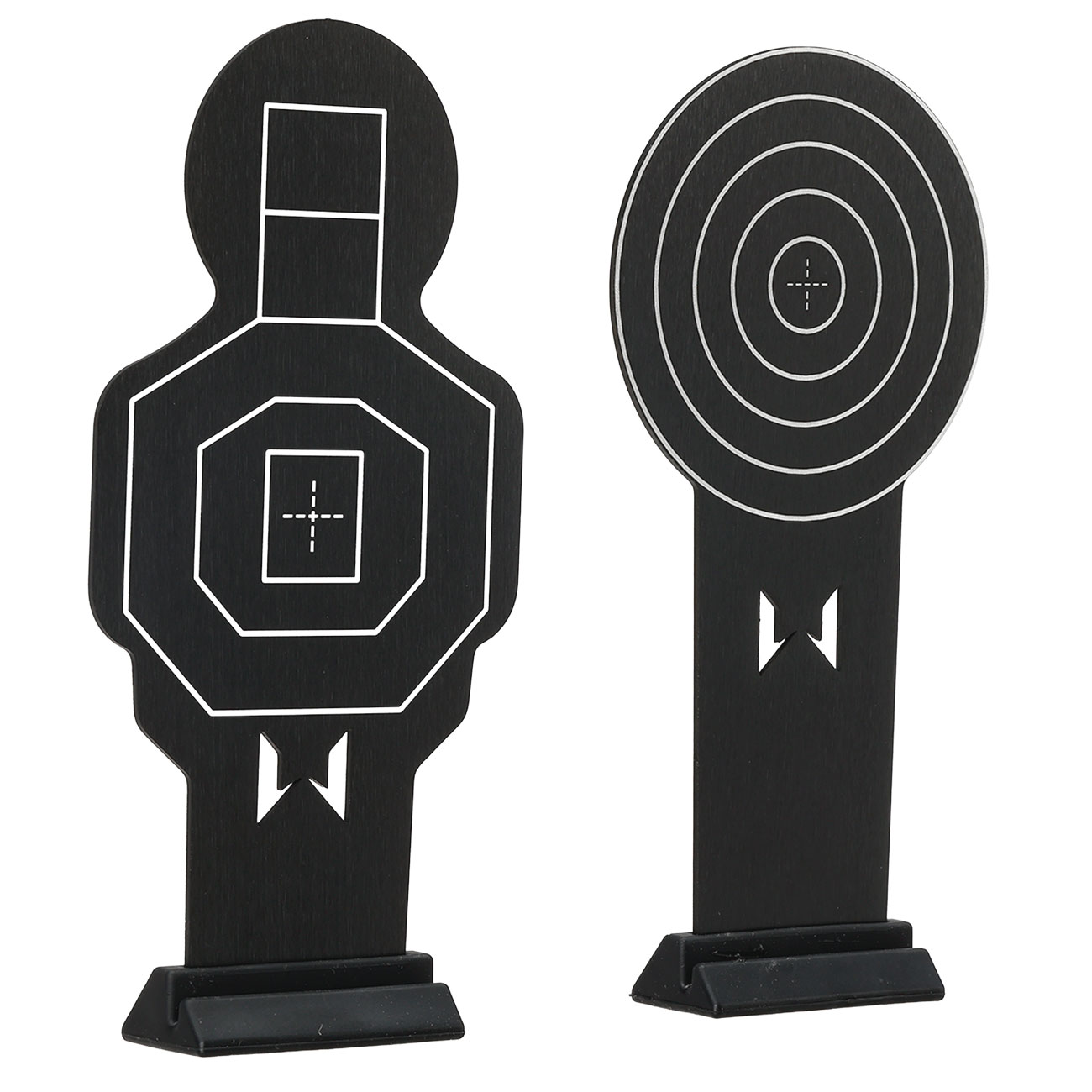 WoSport Shooting Training Target Übungszielfiguren aus Aluminium schwarz - 2 Stück