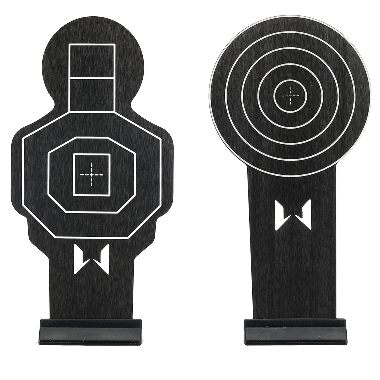 WoSport Shooting Training Target Übungszielfiguren aus Aluminium schwarz - 2 Stück Bild 1