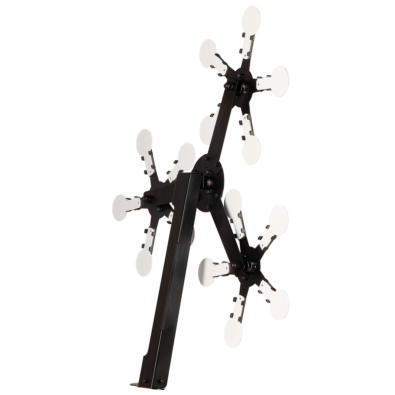 WoSport Triple Star Target mit 15 Zielen dreifaches Kreis-Pendelspiel aus Stahl schwarz Bild 1