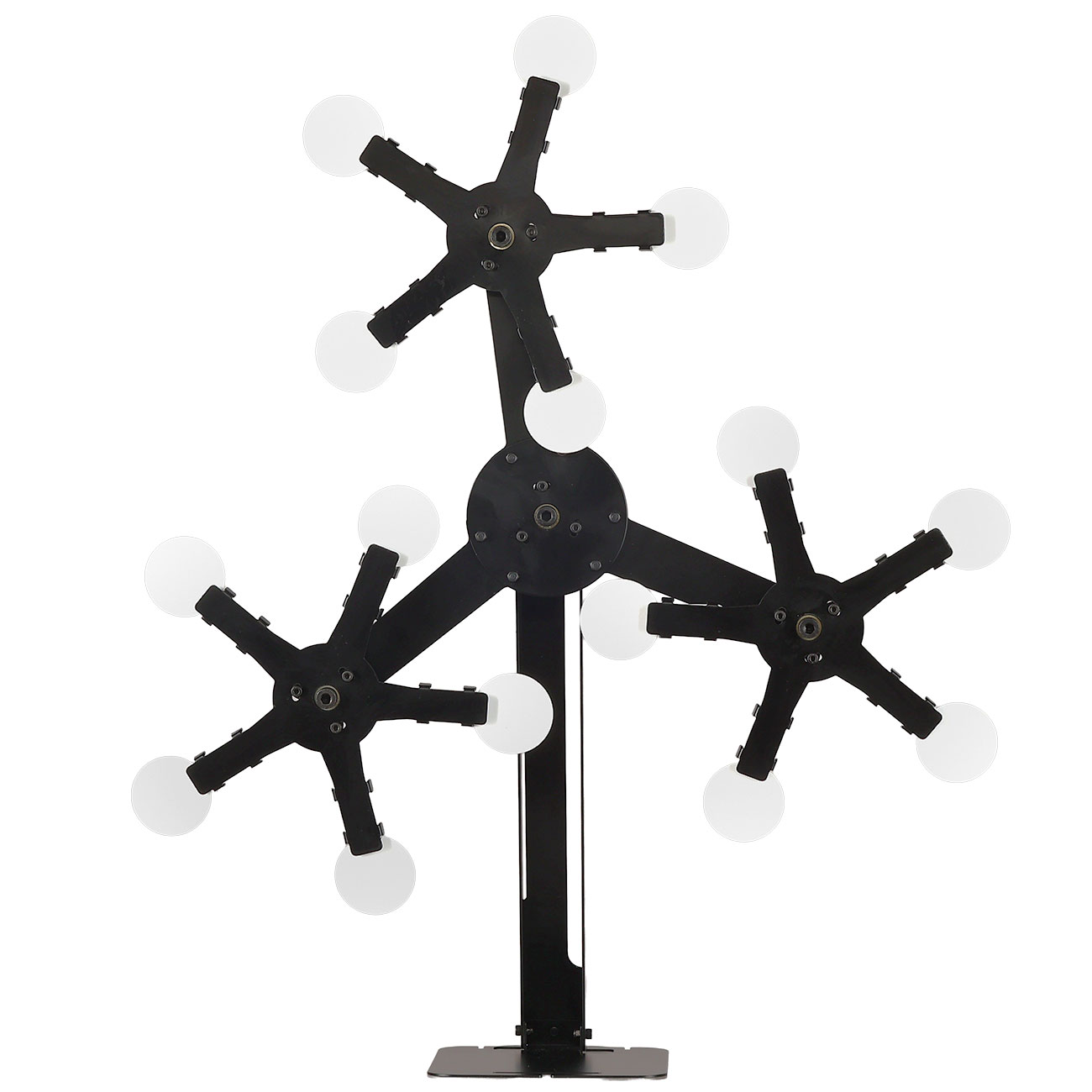 WoSport Triple Star Target mit 15 Zielen dreifaches Kreis-Pendelspiel aus Stahl schwarz Bild 2