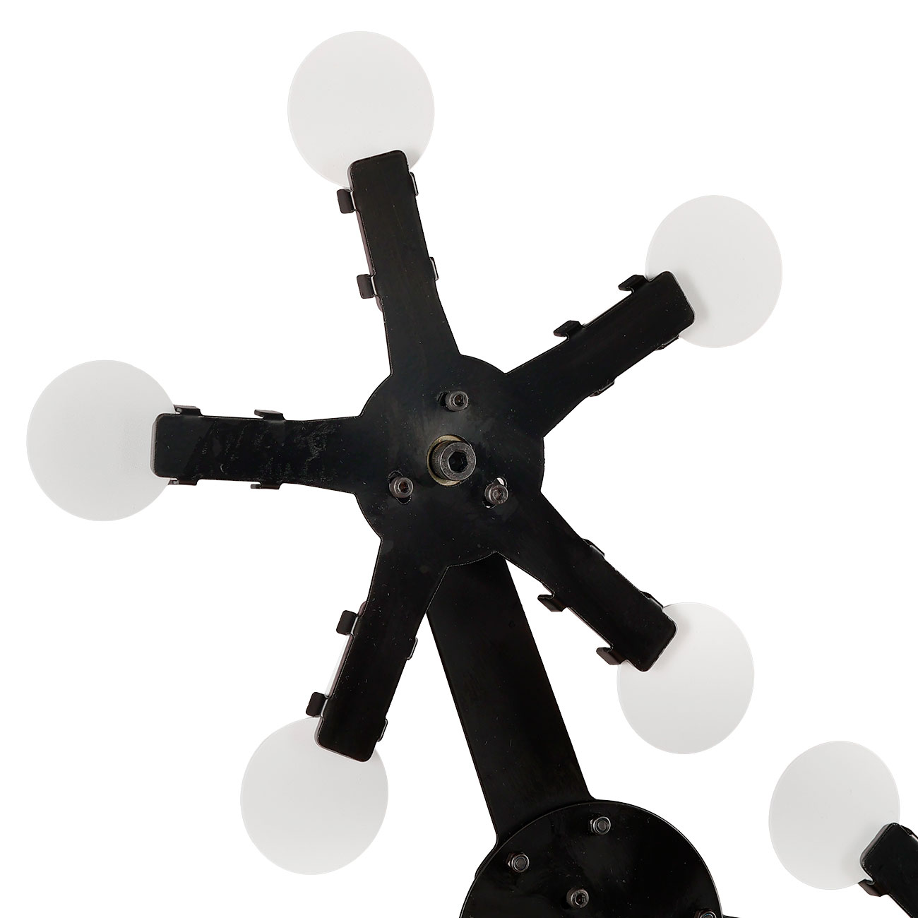 WoSport Triple Star Target mit 15 Zielen dreifaches Kreis-Pendelspiel aus Stahl schwarz Bild 4