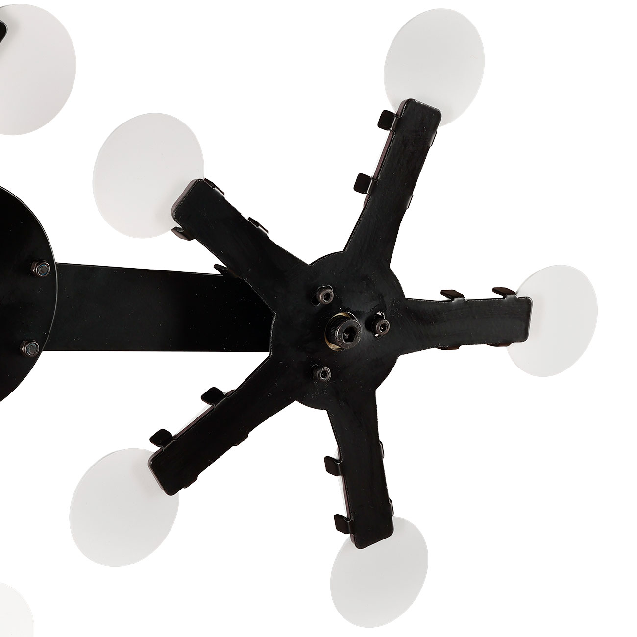 WoSport Triple Star Target mit 15 Zielen dreifaches Kreis-Pendelspiel aus Stahl schwarz Bild 6