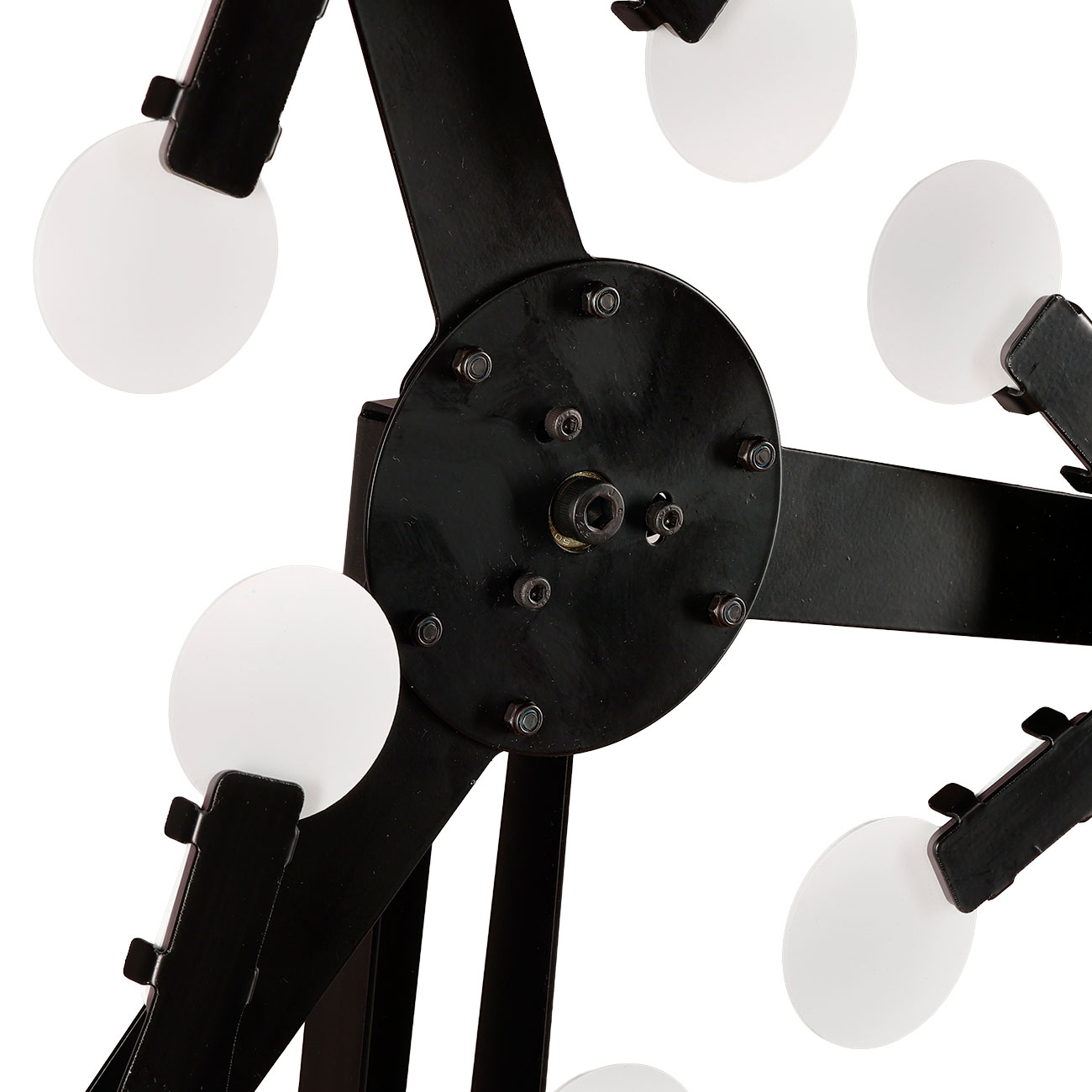 WoSport Triple Star Target mit 15 Zielen dreifaches Kreis-Pendelspiel aus Stahl schwarz Bild 8