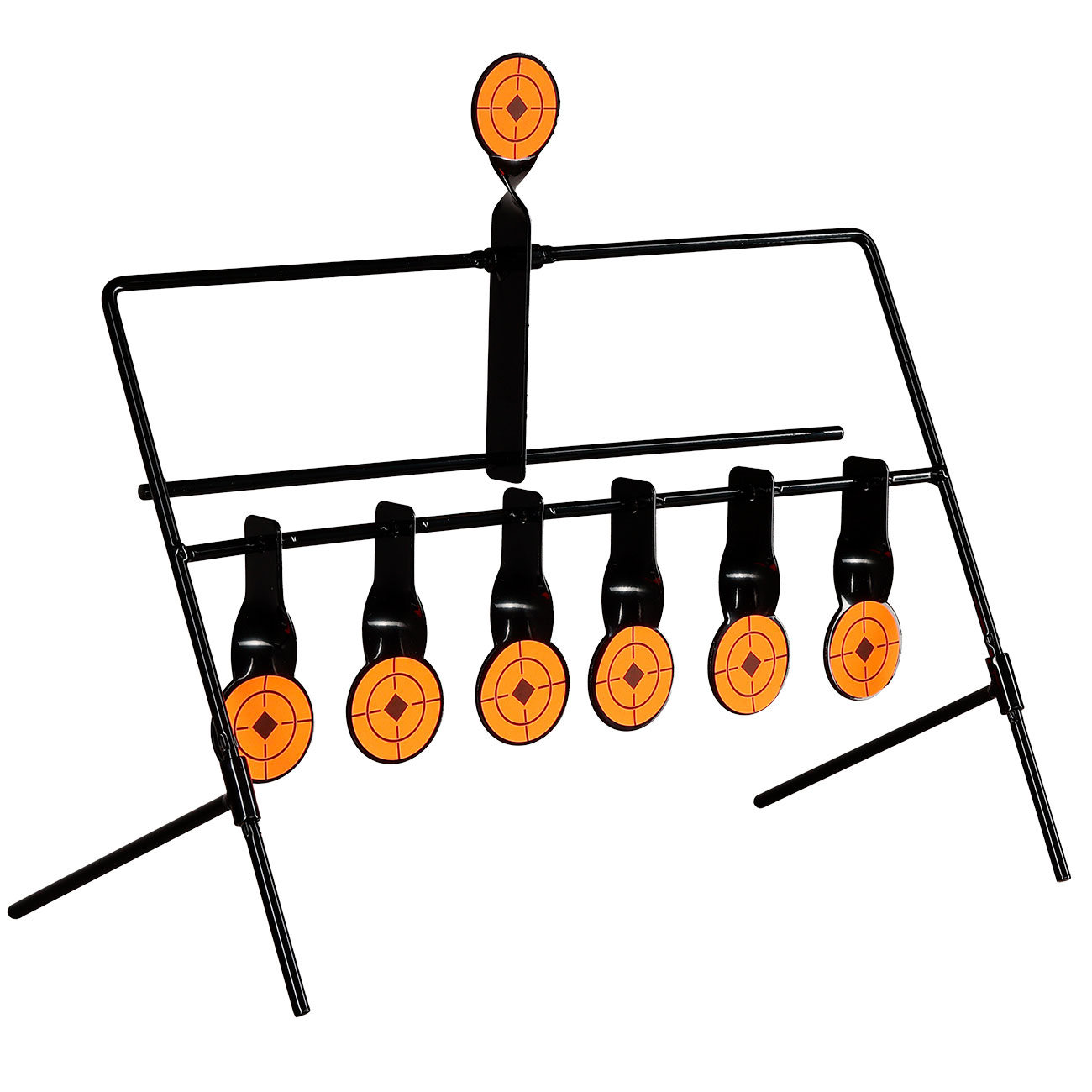 WoSport Wind-Bell Target mit 7 Zielen Metall Pendelspiel schwarz