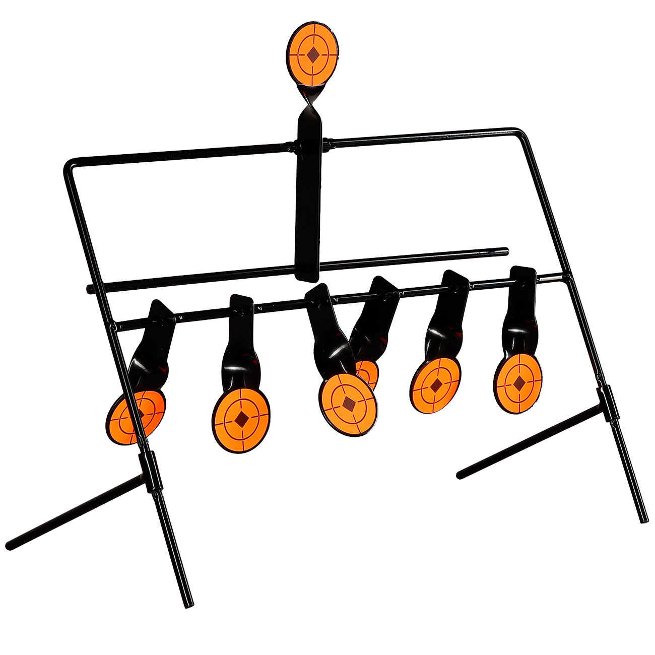 WoSport Wind-Bell Target mit 7 Zielen Metall Pendelspiel schwarz Bild 6