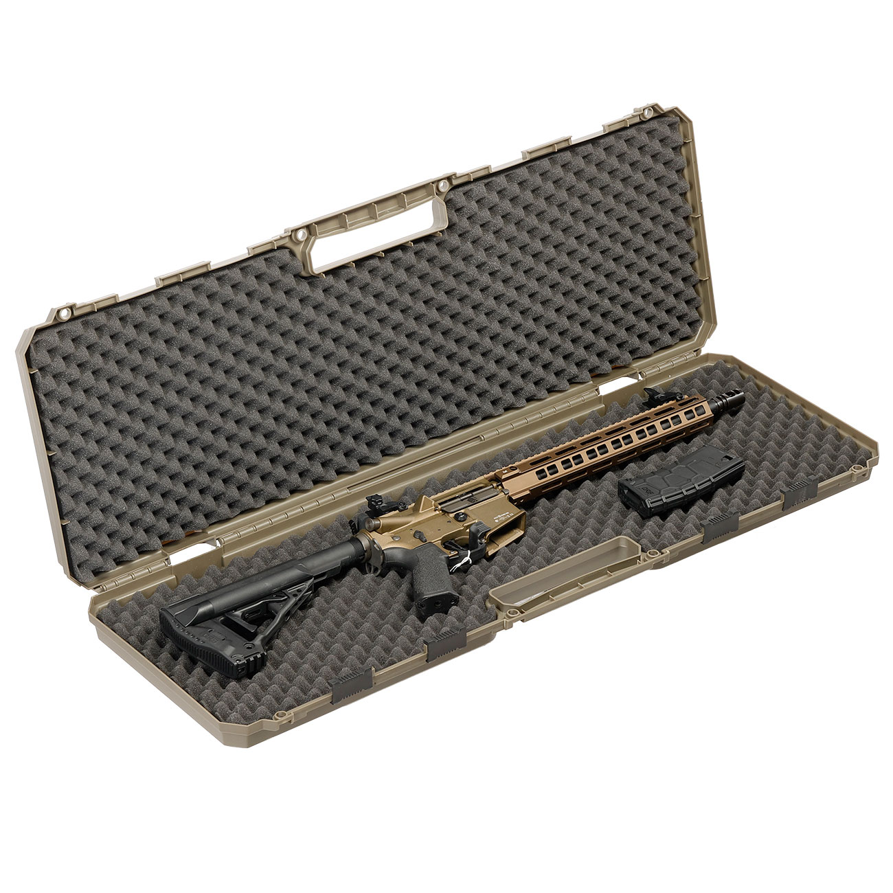 ASG / Strike Systems Hard Case Waffenkoffer 100 x 35 x 10 cm Waben-Schaumstoff oliv Bild 5