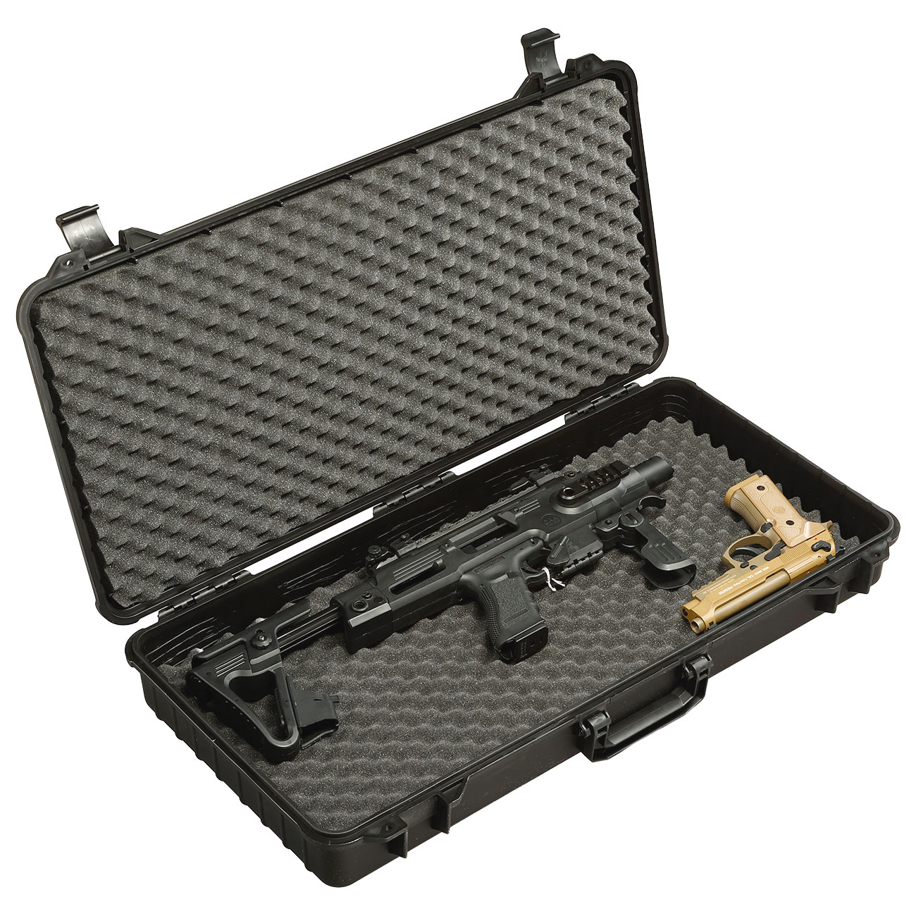 Golden Eagle Universal Hard Case Waffenkoffer 72 x 38,5 x 10,5 cm Waben-Schaumstoff schwarz Bild 8