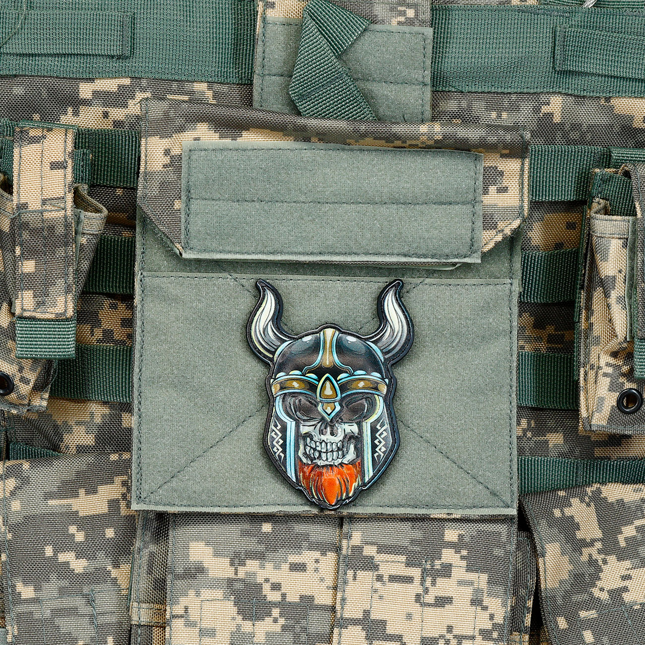 101 INC Totenkopf 3D Rubber Patch Wikinger Bild 2