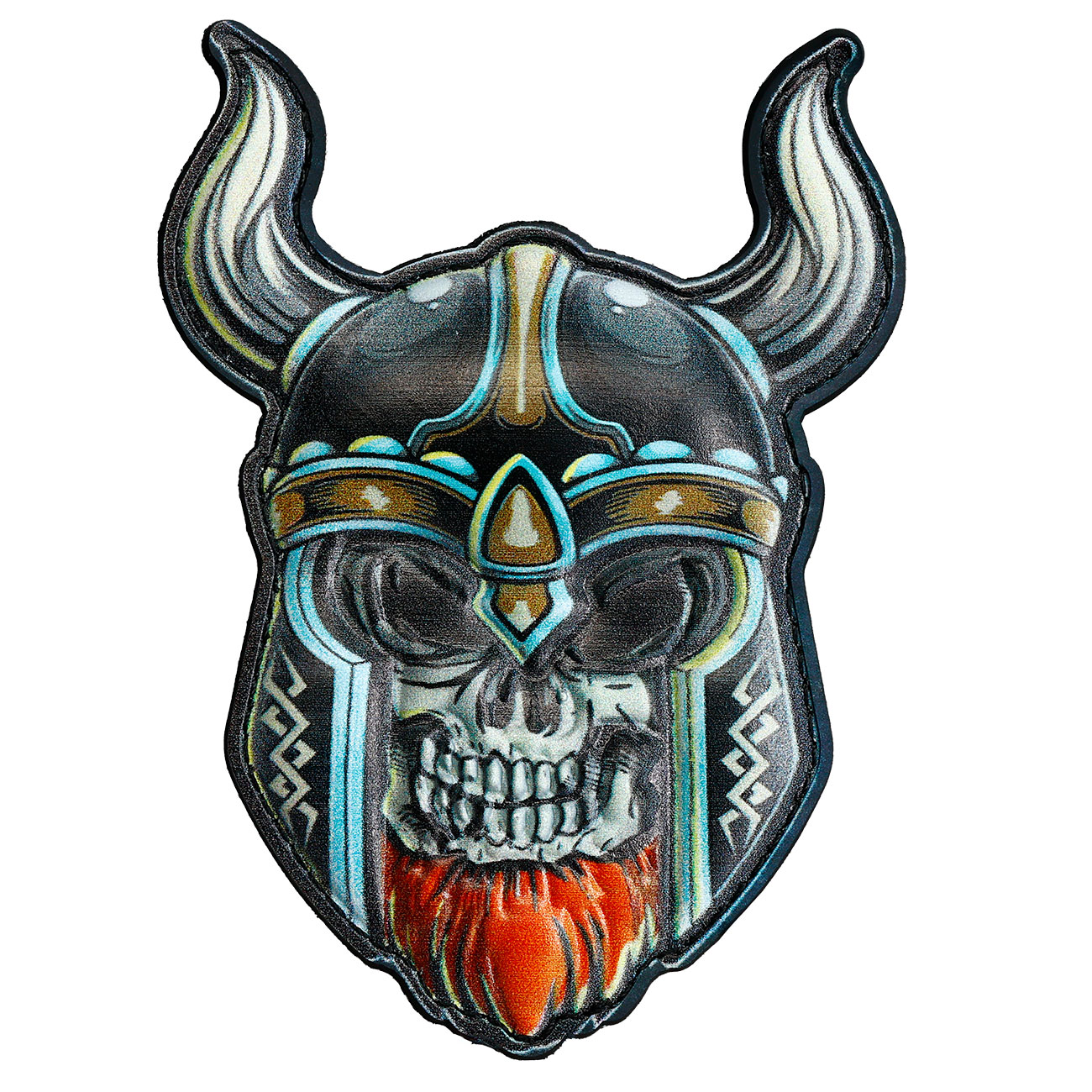101 INC Totenkopf 3D Rubber Patch Wikinger Bild 3