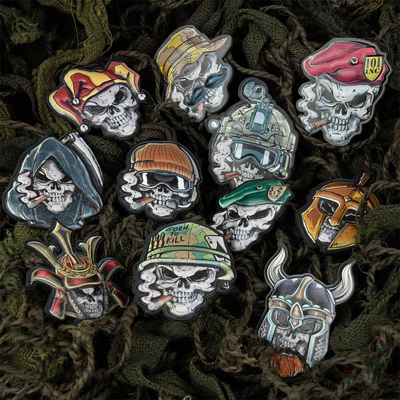 101 INC Totenkopf 3D Rubber Patch Wikinger Bild 7