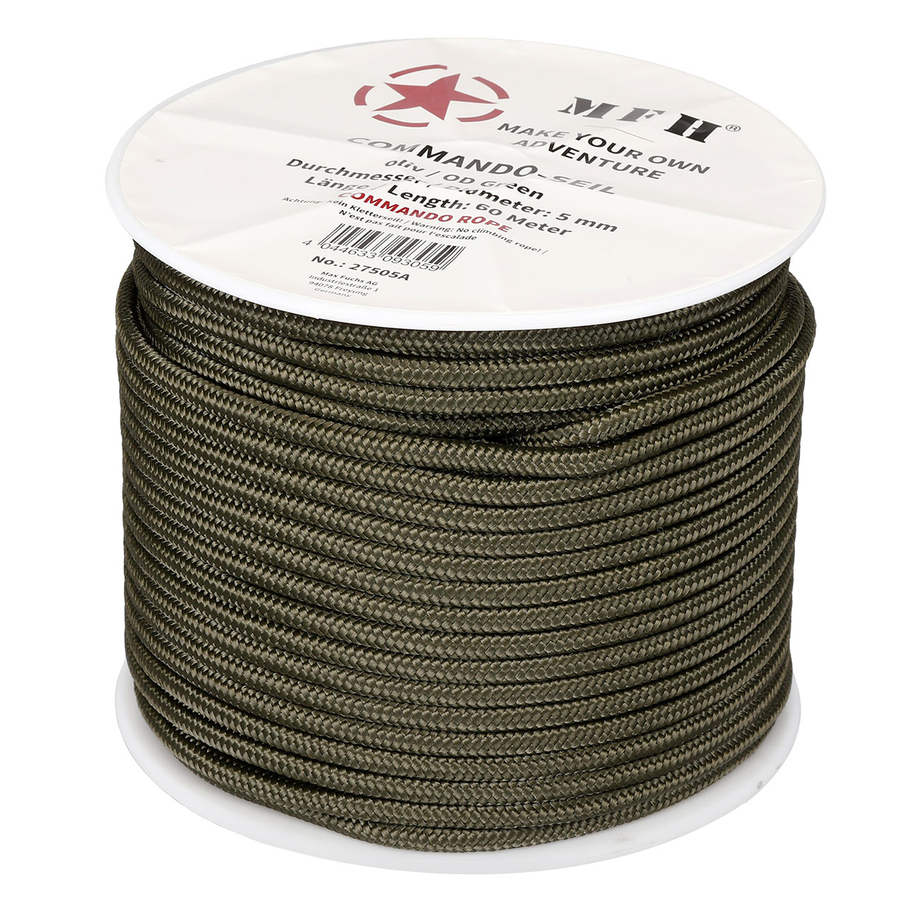 Kommandoseil 5 mm x 60 m oliv