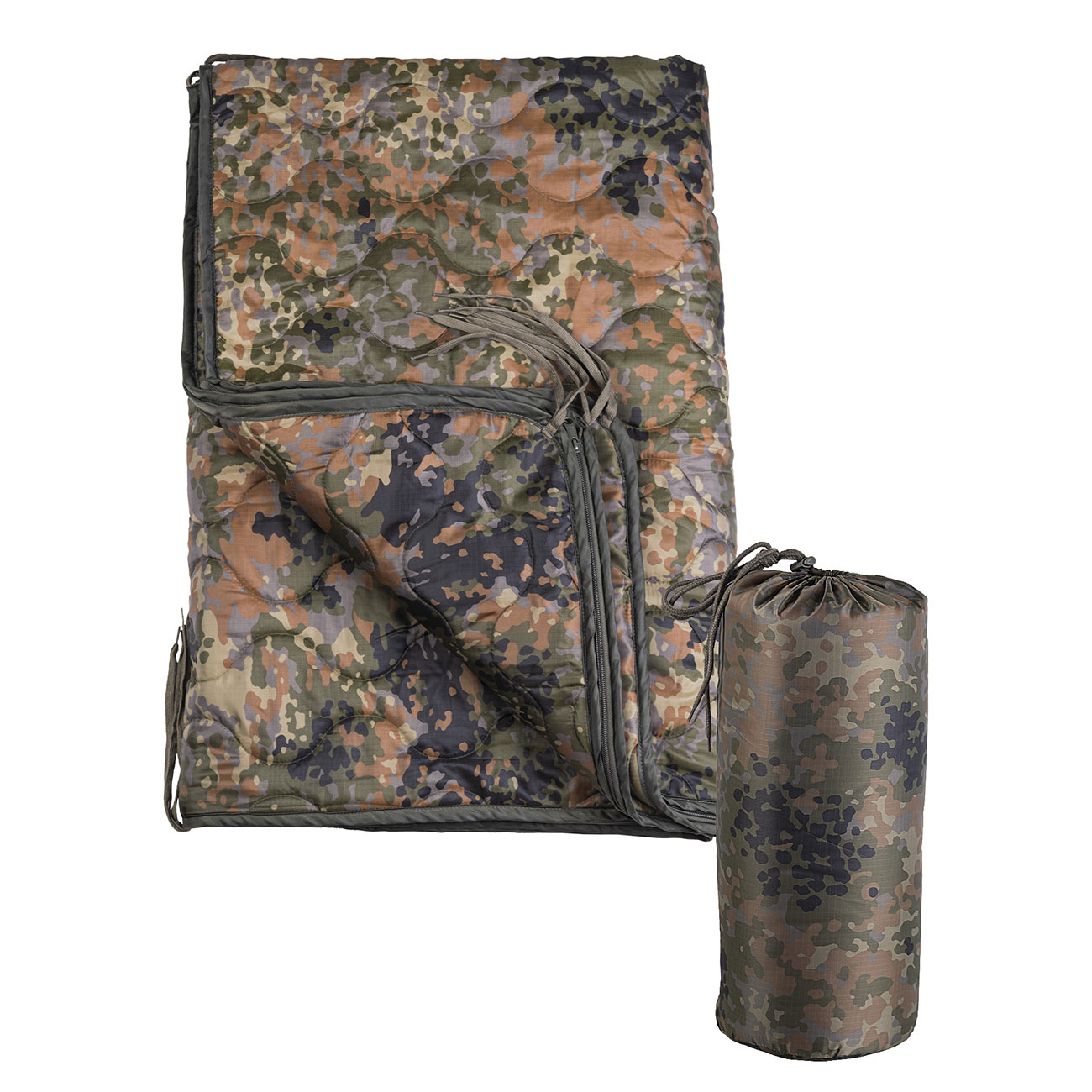 Mil-Tec Steppdecke Poncho Liner Multifunktion flecktarn Bild 1