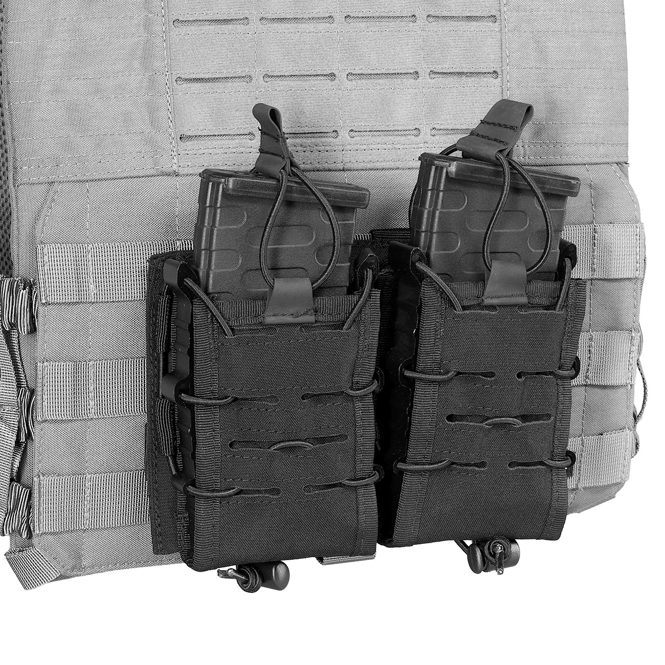 Mil-Tec Magazintasche Open Top Flex Double schwarz Bild 6