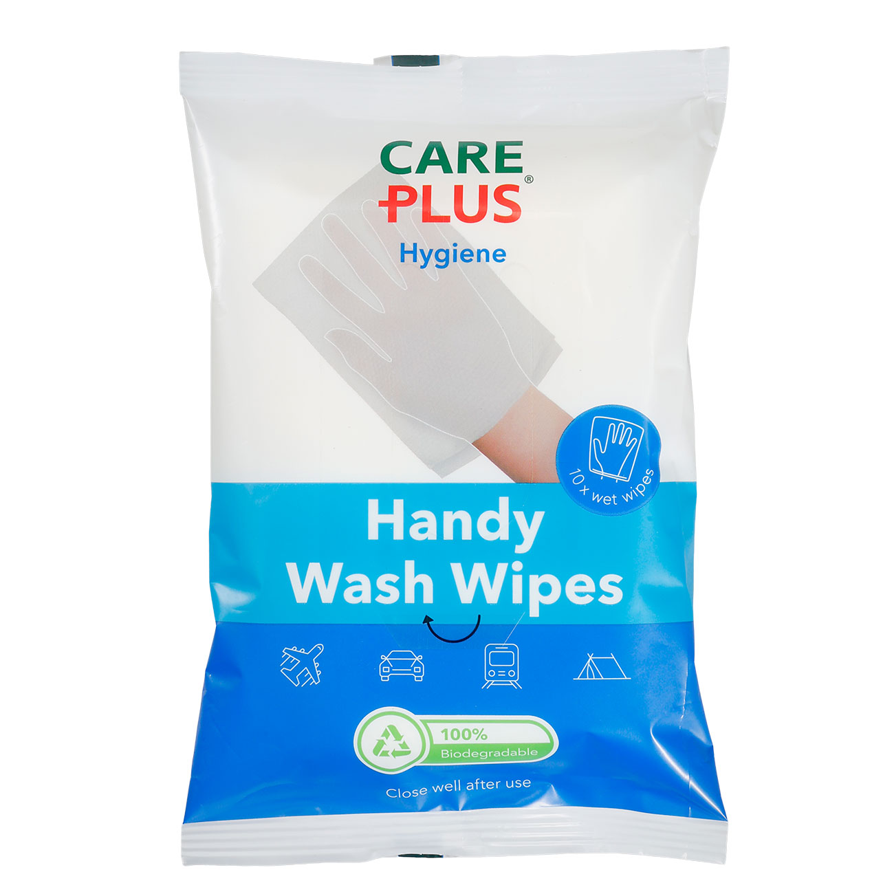 Care Plus feuchte Hautpfleget�cher Handy Wash Wipes 10 St�ck