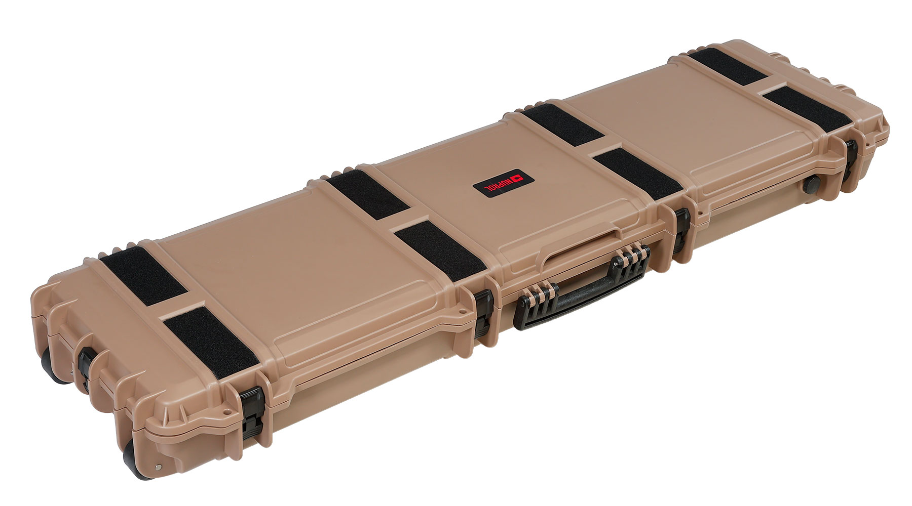 Nuprol Large Hard Case Waffenkoffer / Trolley 139 x 39,5 x 16 cm Waben-Schaumstoff tan - Velcro Edition