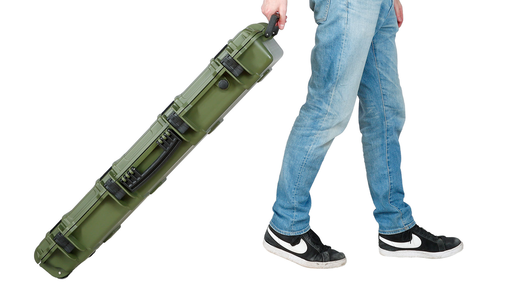 Nuprol Large Hard Case Waffenkoffer / Trolley 139 x 39,5 x 16 cm Waben-Schaumstoff oliv - Velcro Edition Bild 11