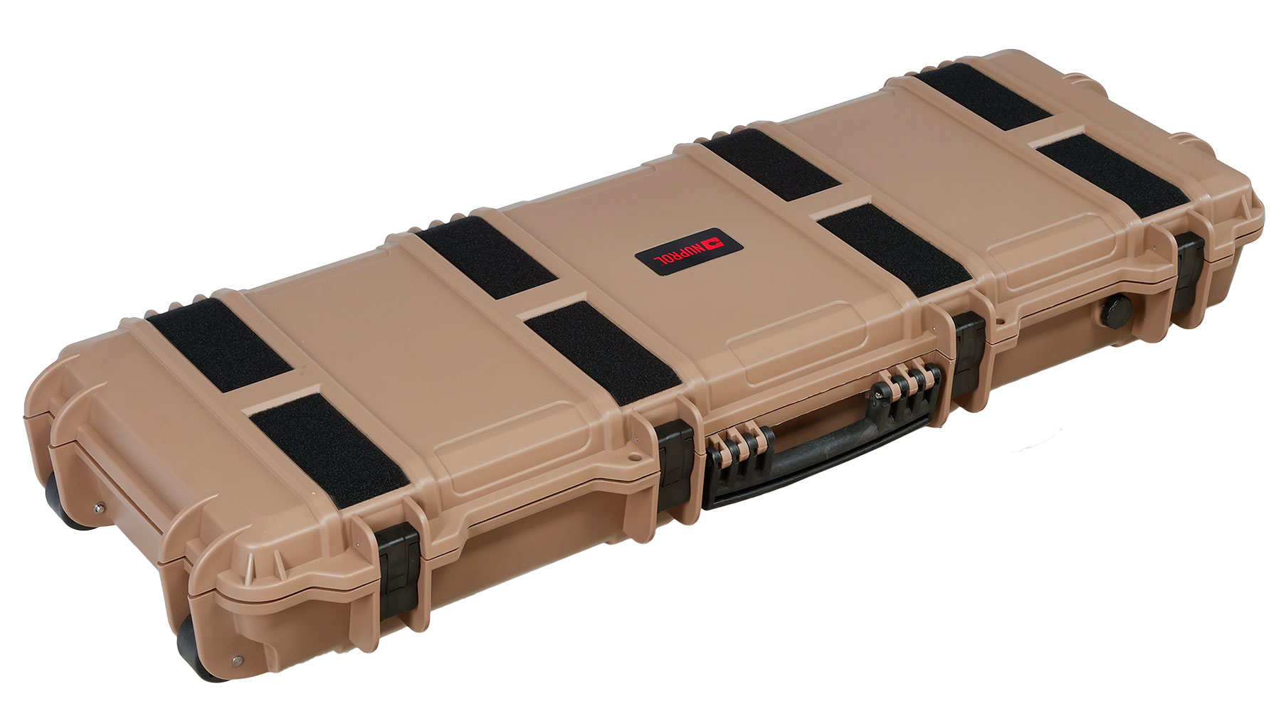 Nuprol Large Hard Case Waffenkoffer / Trolley 109 x 39,5 x 16 cm Waben-Schaumstoff tan - Velcro Edition