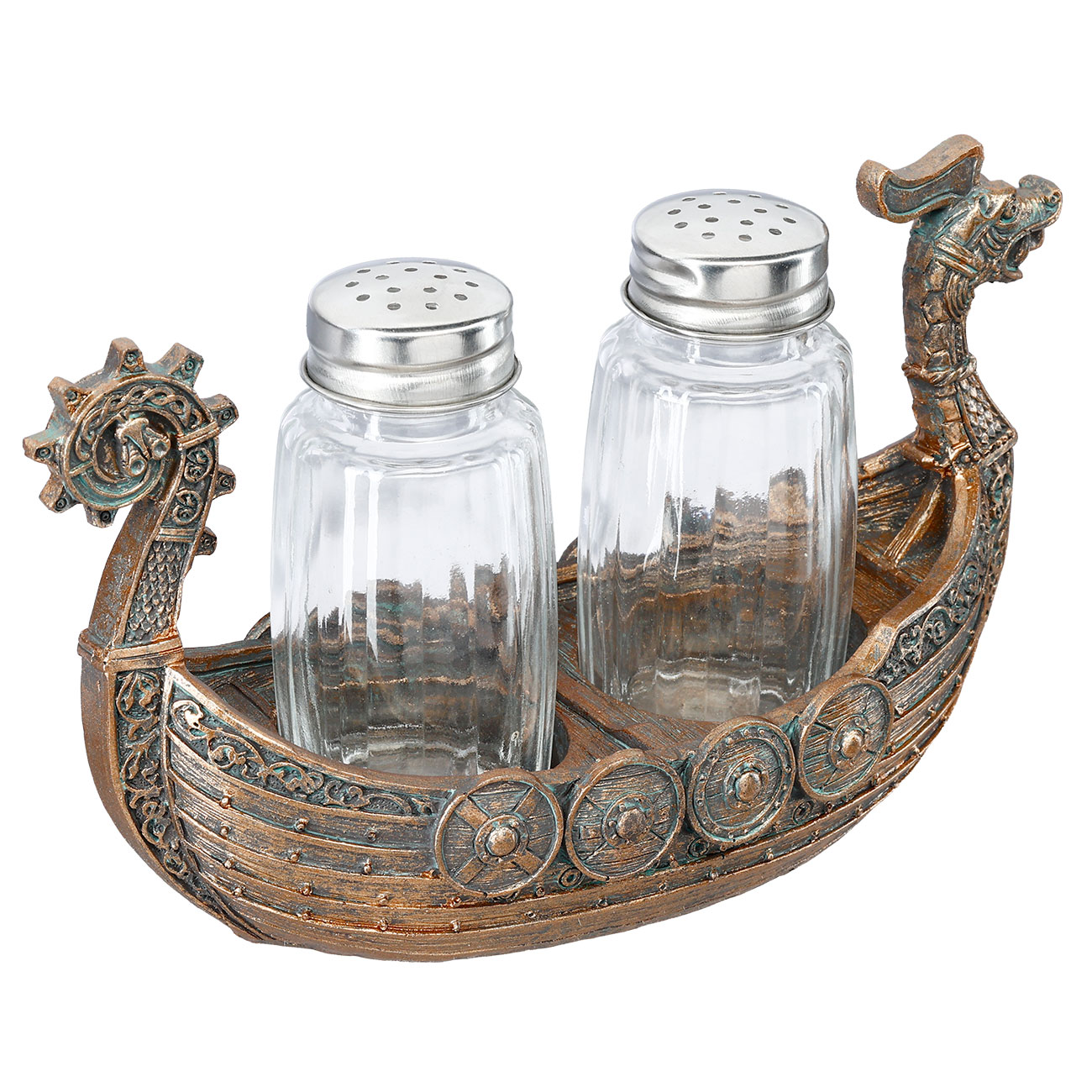 Vikingerschiff Drakkar mit Salz und Pfefferstreuer Bild 4