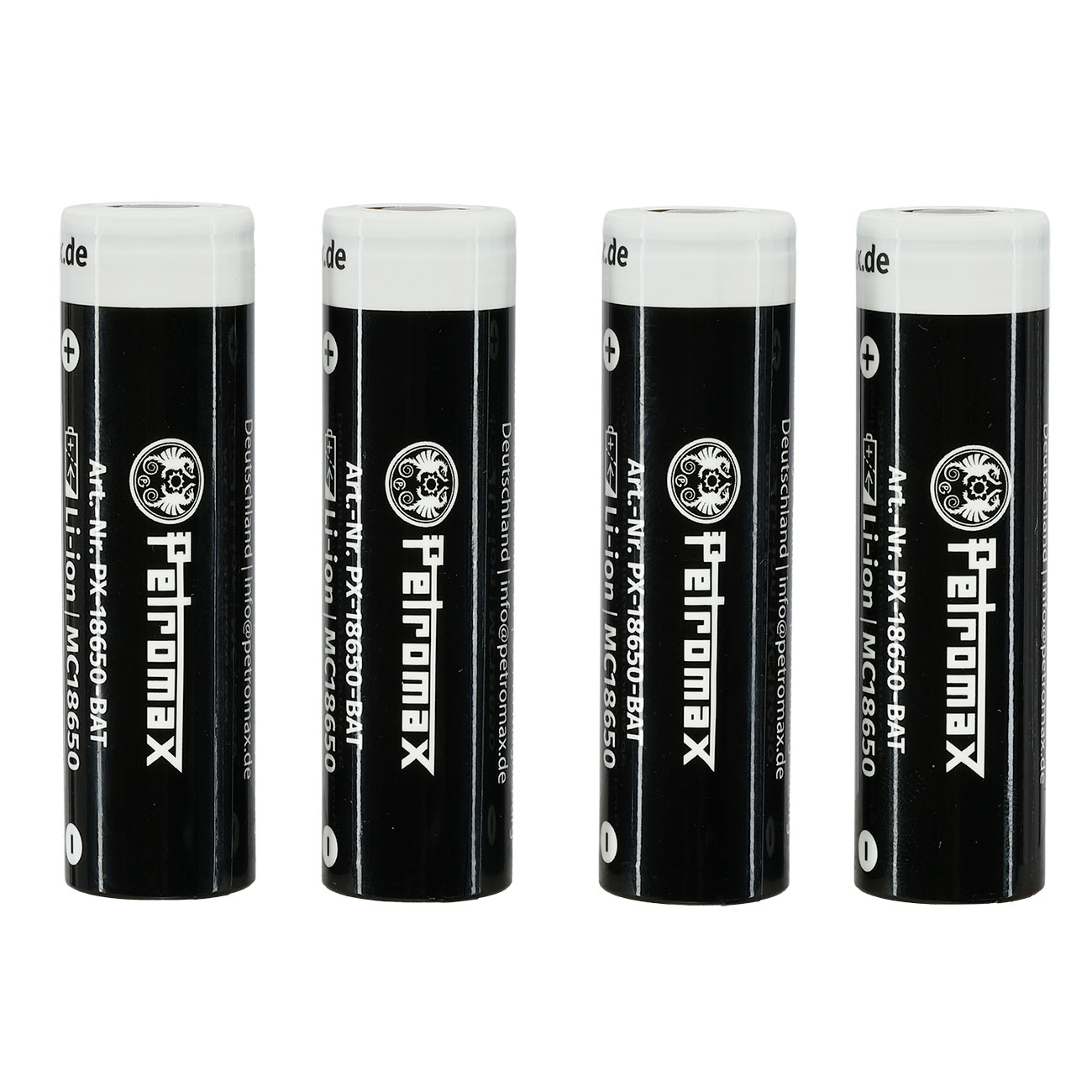 Petromax wiederaufladbare Lithium-Ionen-Akkus 18650 3,6 V 3450 mAh 4er Pack