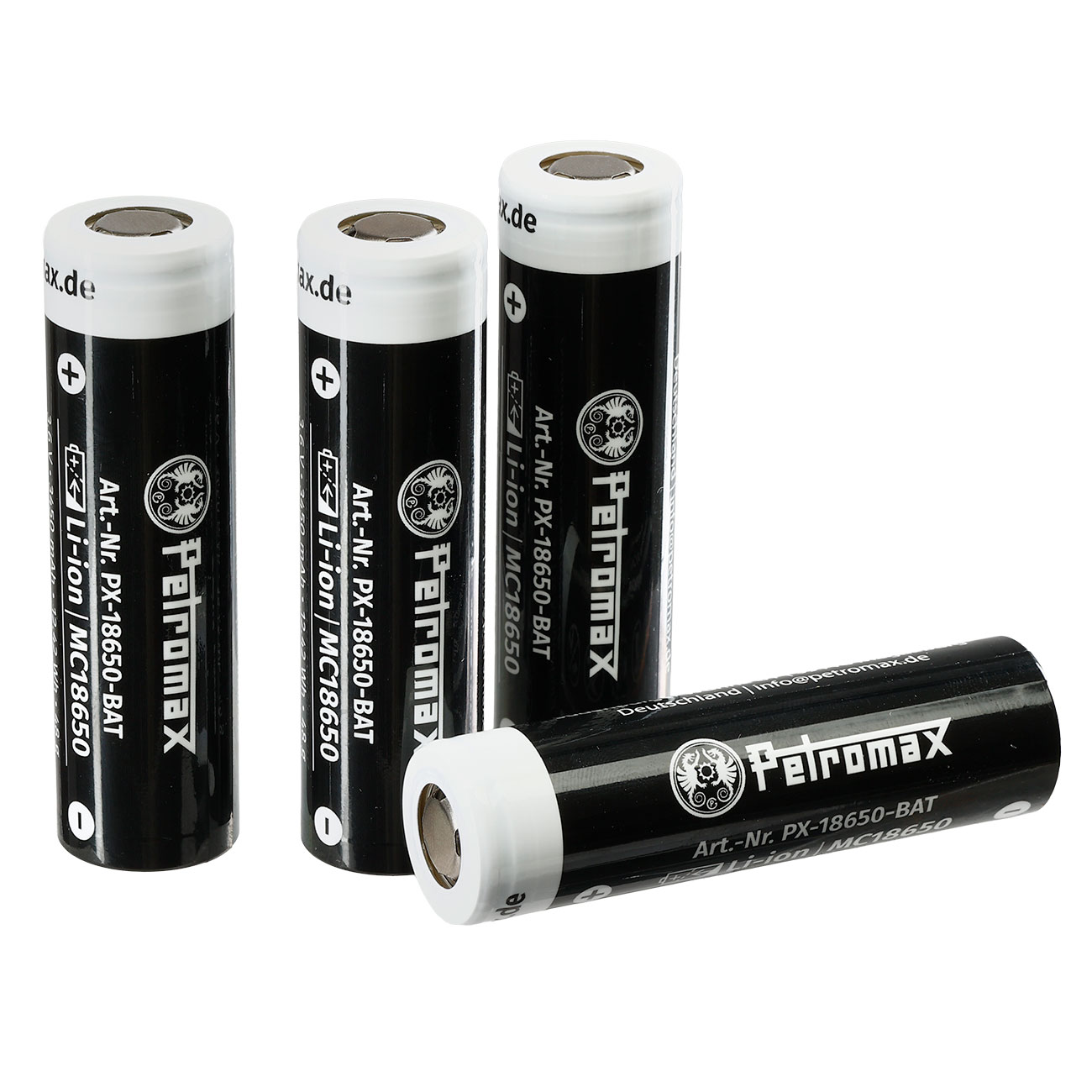 Petromax wiederaufladbare Lithium-Ionen-Akkus 18650 3,6 V 3450 mAh 4er Pack Bild 1