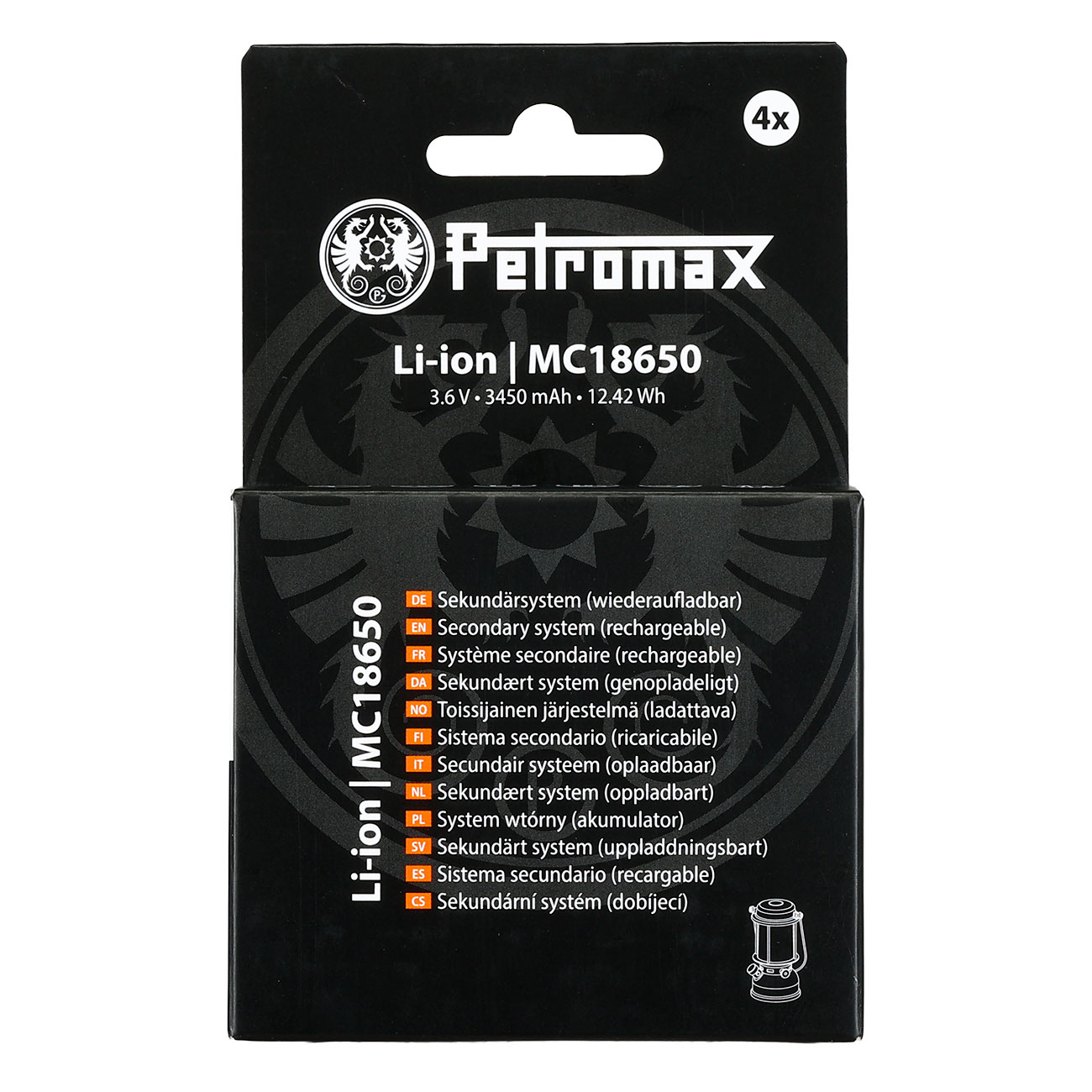 Petromax wiederaufladbare Lithium-Ionen-Akkus 18650 3,6 V 3450 mAh 4er Pack Bild 3