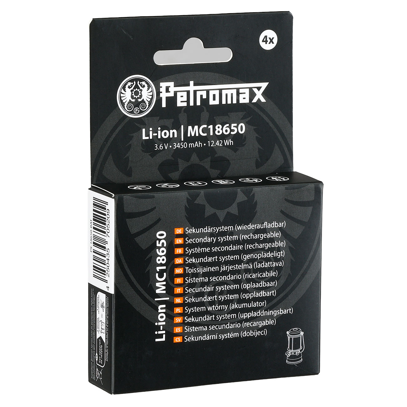 Petromax wiederaufladbare Lithium-Ionen-Akkus 18650 3,6 V 3450 mAh 4er Pack Bild 4