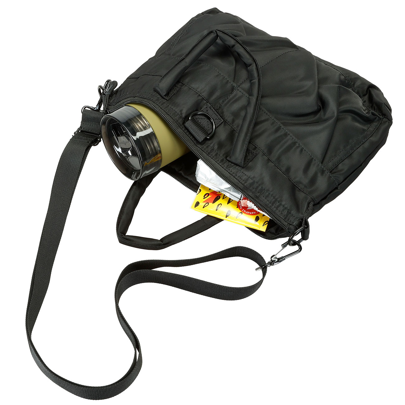Mil-Tec kleine Flieger-Helmtasche mit Tragegurt im Military Style schwarz Bild 2