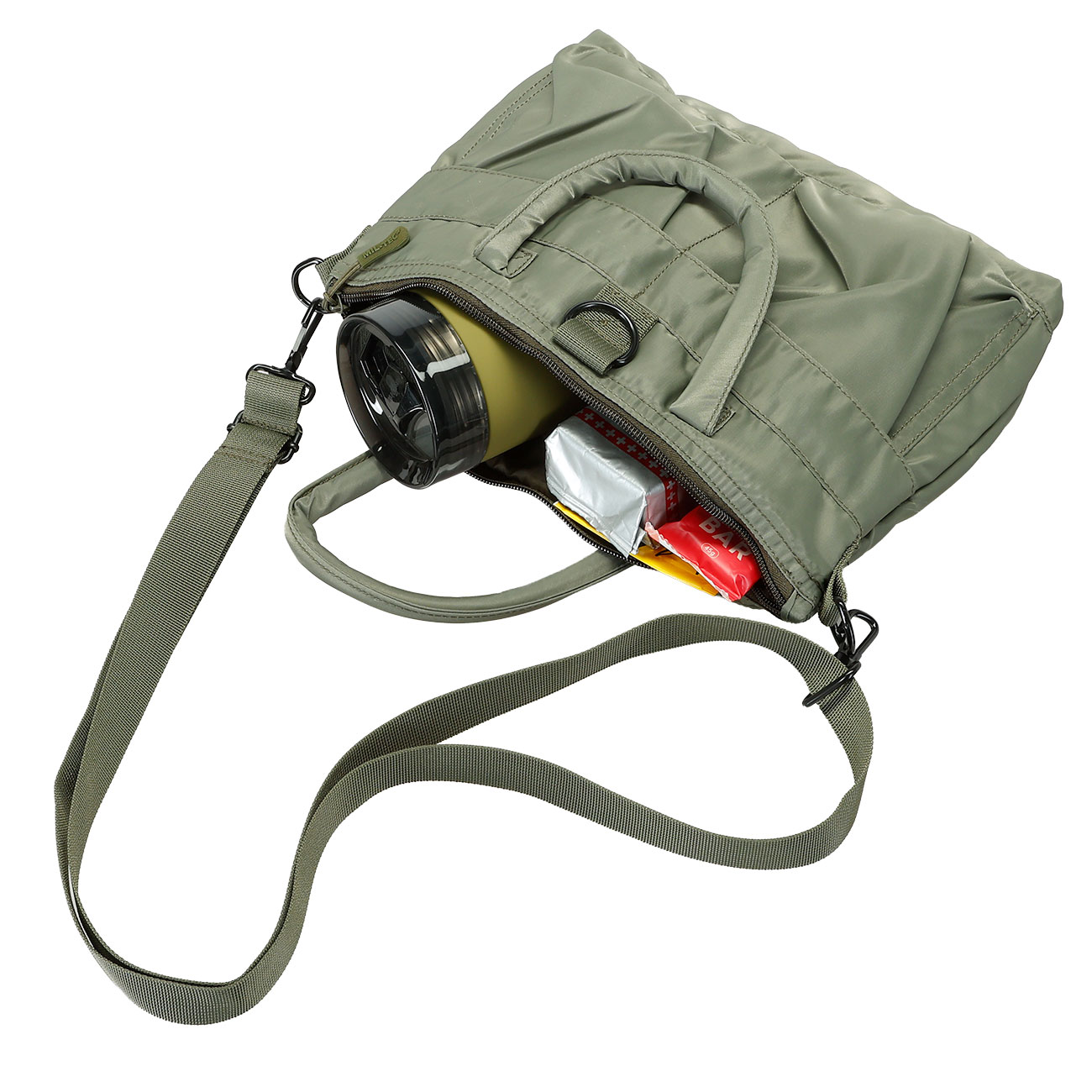 Mil-Tec kleine Flieger-Helmtasche mit Tragegurt im Military Style oliv Bild 3