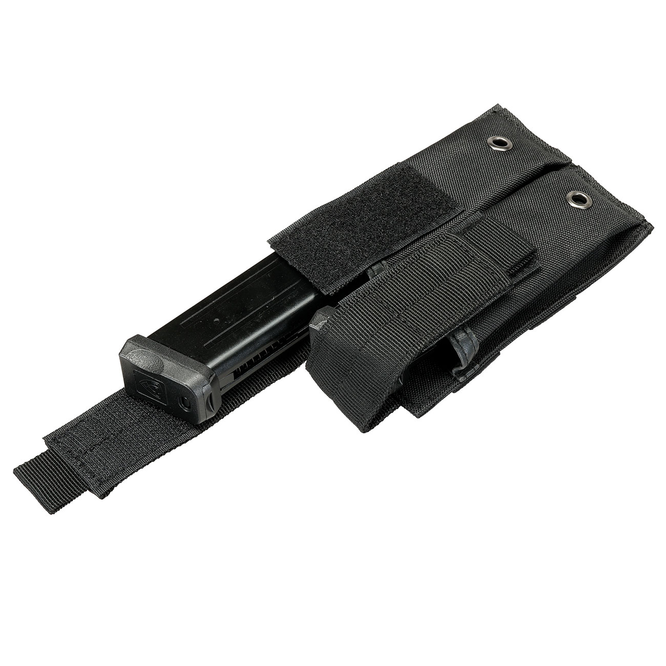 Romantac Universal Doppel-Pistolenmagazintasche Nylon mit Molle-Schlaufen schwarz Bild 4