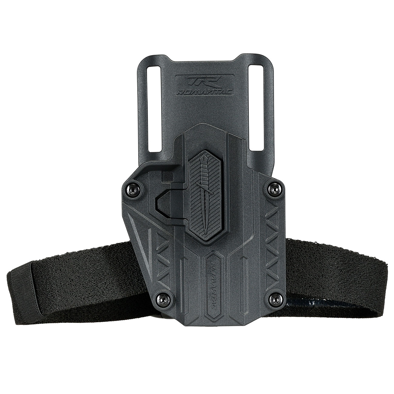 Romantac Modern Universal Tactical Holster Set mit Low Ride Plattform - f�r fast alle Full-Size / Compact Pistolen rechts schwar