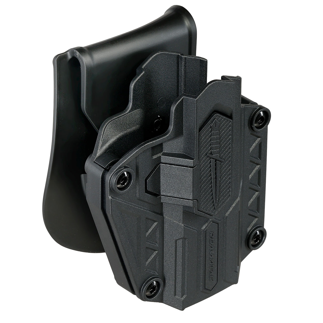 Romantac Universal Tactical Holster Polymer Paddle - f�r fast alle Full-Size / Compact Pistolen rechts schwarz - Modern Design Bild 1