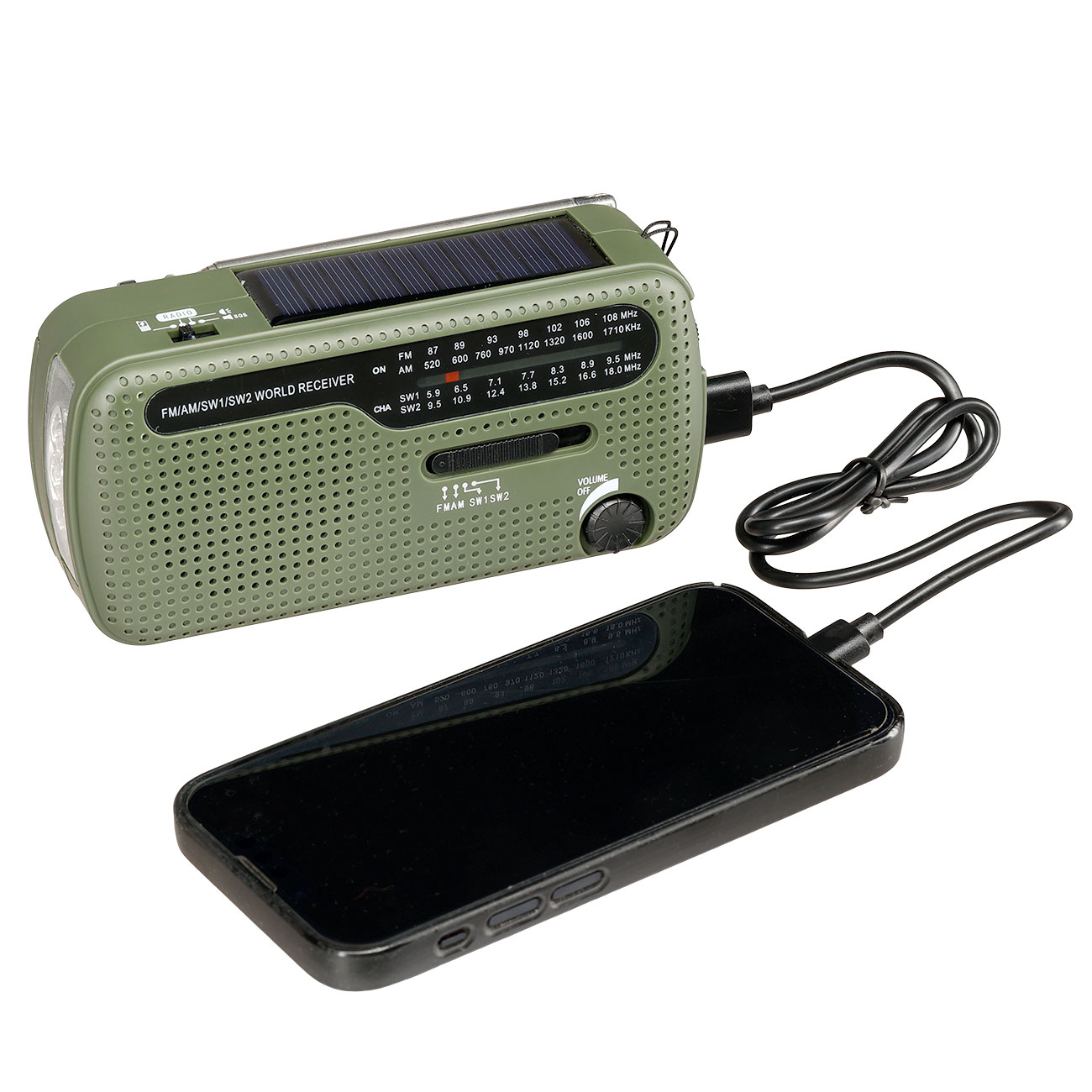 FOSCO mulitfunktionaes Notfallradio, Solar Batterien Handkurbel Bild 4