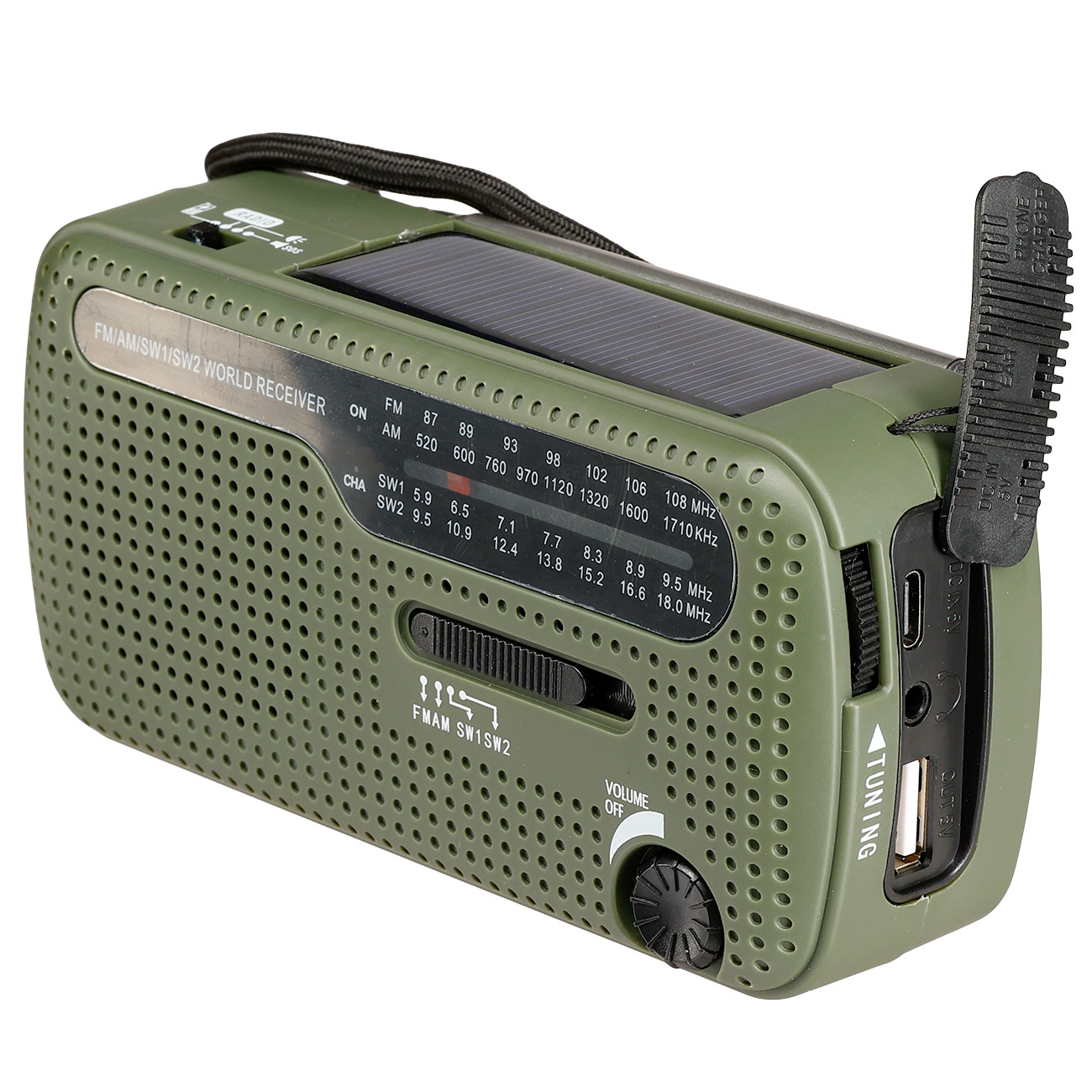 FOSCO mulitfunktionaes Notfallradio, Solar Batterien Handkurbel Bild 5
