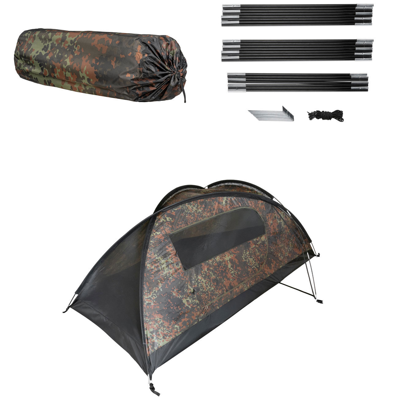  Mil-Tec Zweimannzelt Recom mit Vorraum&nbsp;wetterfest komfortabel flecktarn   Bild 1