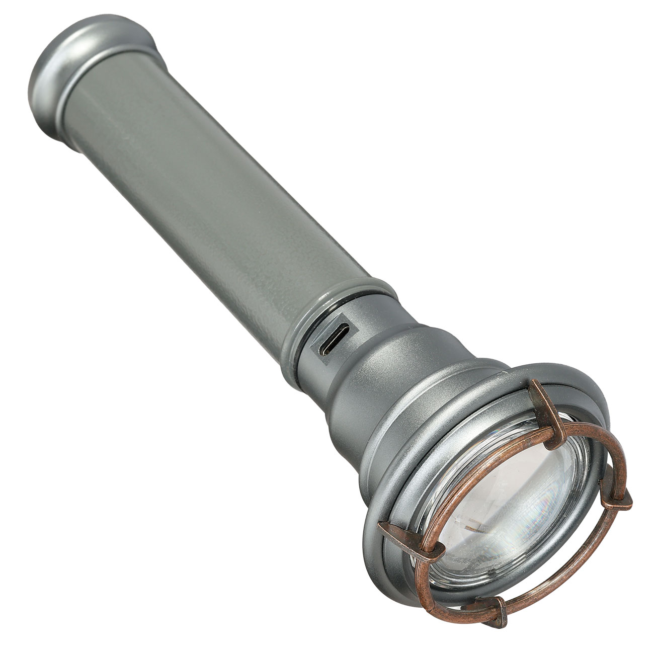 Barebones LED Taschenlampe Vintage 170 Lumen wiederaufladbar inkl. Akku und USB-C-Kabel Gun-metal-Optik Bild 3