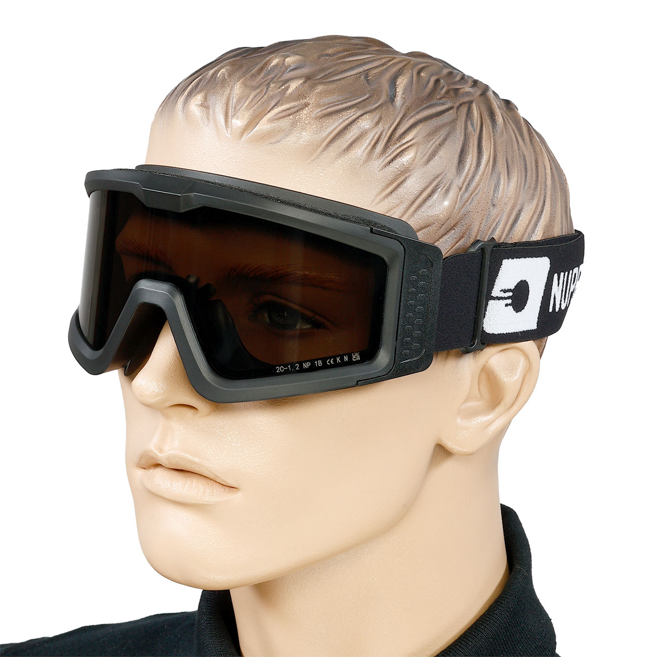 Nuprol Battle Visor Dual Lens Eye Protection Airsoft Helmbrille / Schutzbrille schwarz / rauch Bild 4