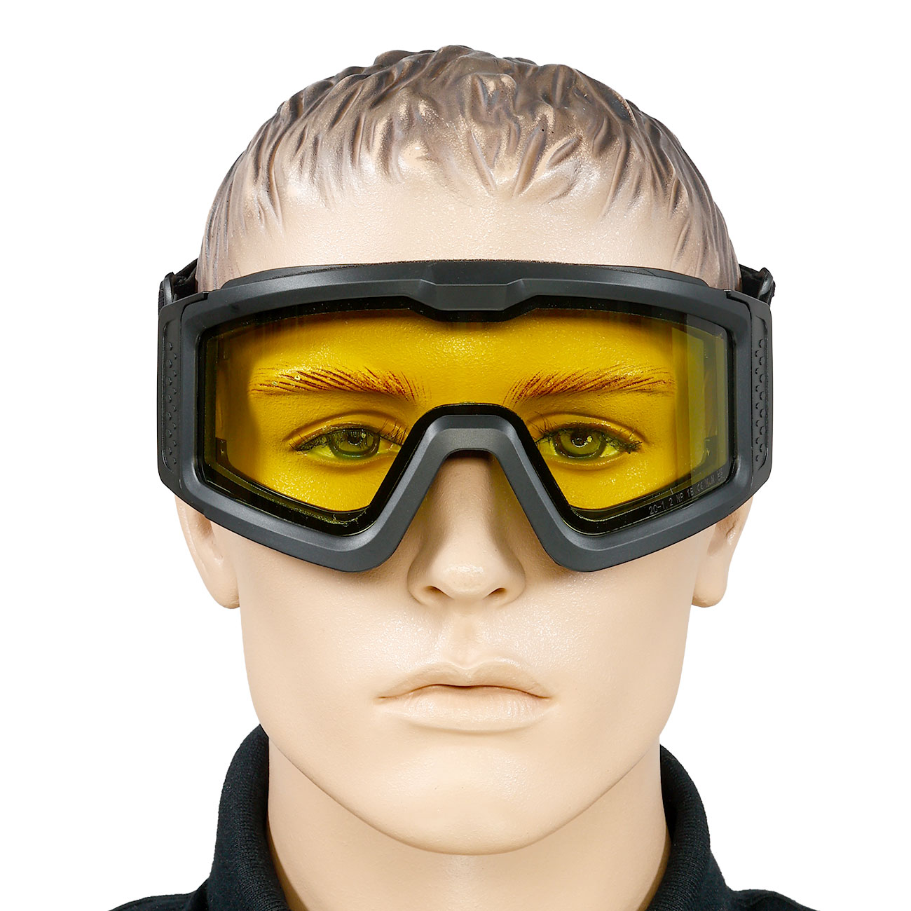 Nuprol Battle Visor Dual Lens Eye Protection Airsoft Helmbrille / Schutzbrille schwarz / gelb Bild 5