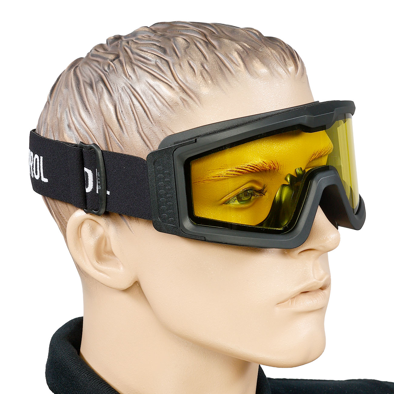 Nuprol Battle Visor Dual Lens Eye Protection Airsoft Helmbrille / Schutzbrille schwarz / gelb Bild 7