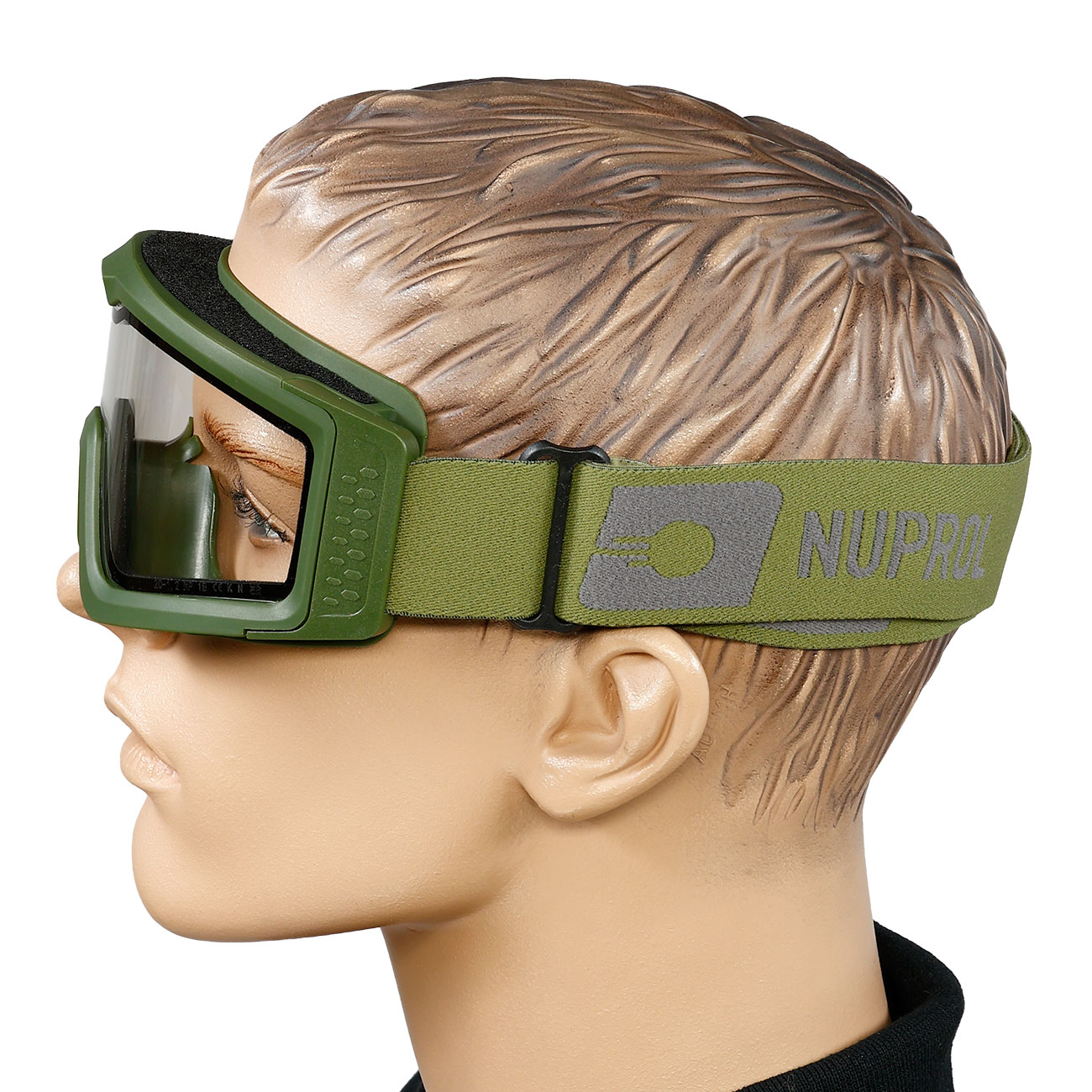 Nuprol Battle Visor Dual Lens Eye Protection Airsoft Helmbrille / Schutzbrille oliv / klar Bild 6