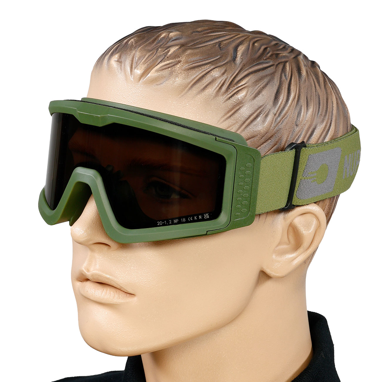 Nuprol Battle Visor Dual Lens Eye Protection Airsoft Helmbrille / Schutzbrille oliv / rauch Bild 4