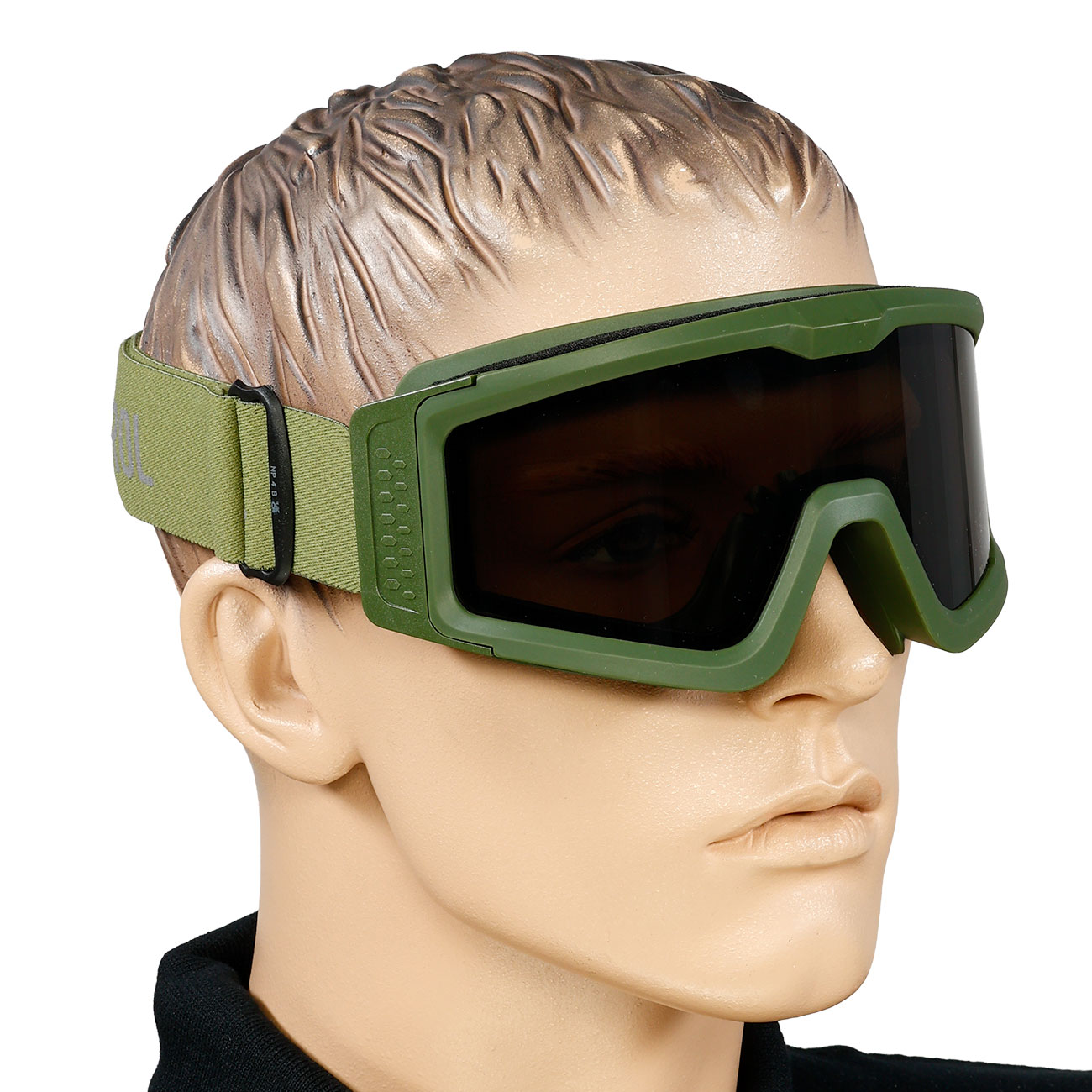 Nuprol Battle Visor Dual Lens Eye Protection Airsoft Helmbrille / Schutzbrille oliv / rauch Bild 7