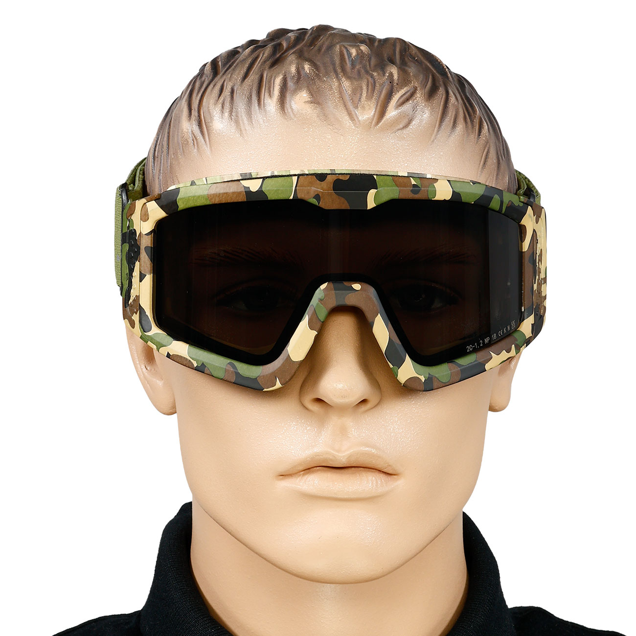 Nuprol Battle Visor Dual Lens Eye Protection Airsoft Helmbrille / Schutzbrille camo / rauch Bild 5