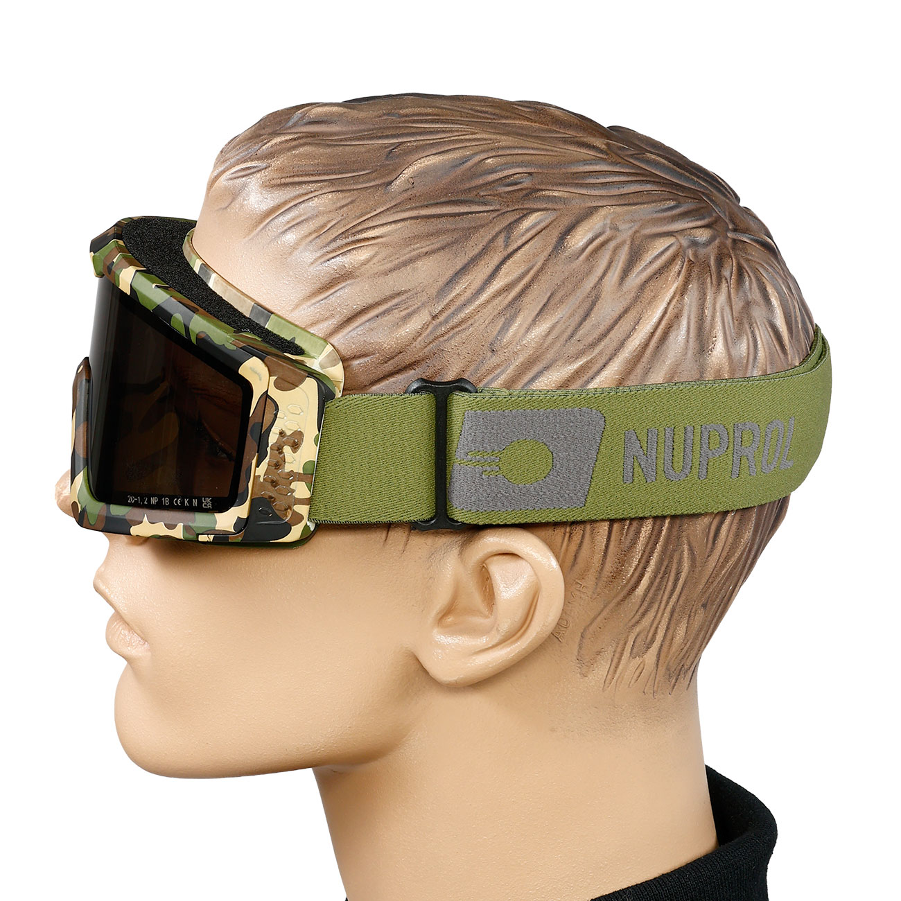 Nuprol Battle Visor Dual Lens Eye Protection Airsoft Helmbrille / Schutzbrille camo / rauch Bild 6
