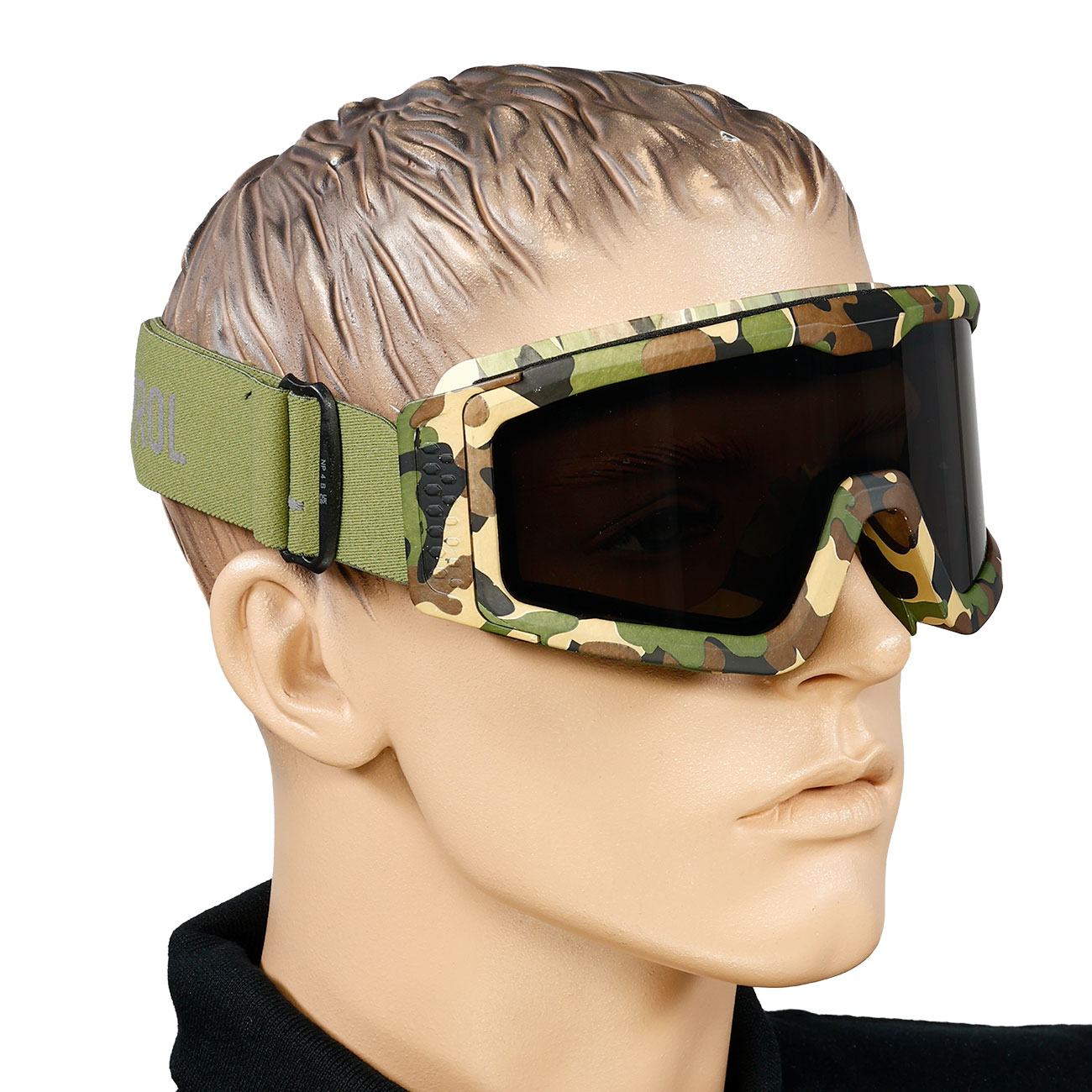 Nuprol Battle Visor Dual Lens Eye Protection Airsoft Helmbrille / Schutzbrille camo / rauch Bild 7