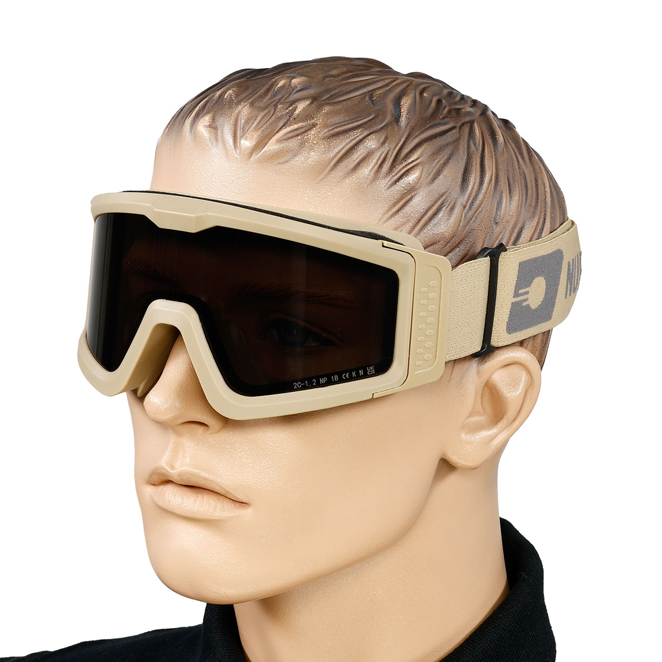 Nuprol Battle Visor Dual Lens Eye Protection Airsoft Helmbrille / Schutzbrille tan / rauch Bild 4
