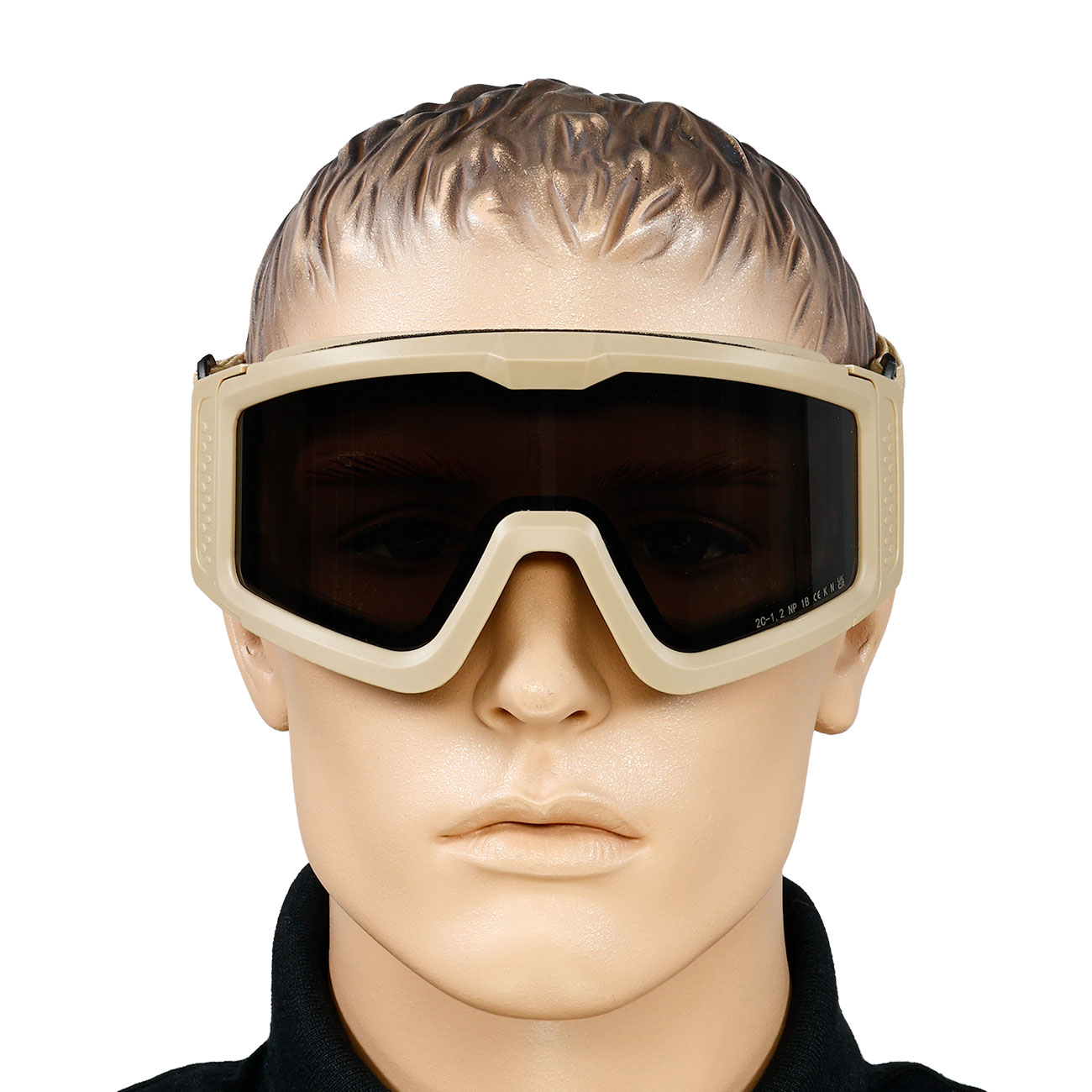 Nuprol Battle Visor Dual Lens Eye Protection Airsoft Helmbrille / Schutzbrille tan / rauch Bild 5