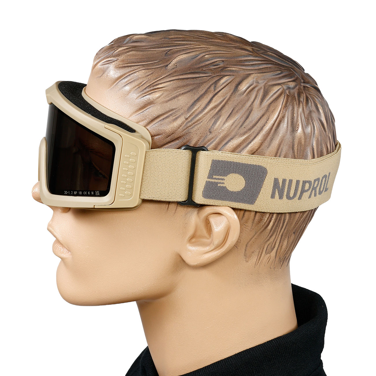 Nuprol Battle Visor Dual Lens Eye Protection Airsoft Helmbrille / Schutzbrille tan / rauch Bild 6